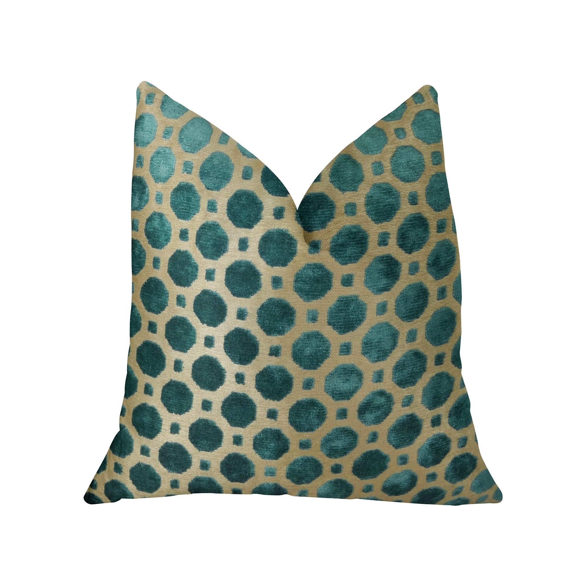 Plutus Brands 20x30 Inch Velvet Throw Pillow - Soft Decorative Cushion Cover for Sofa, Bed & Living Room - Turquoise & Taupe Color Options