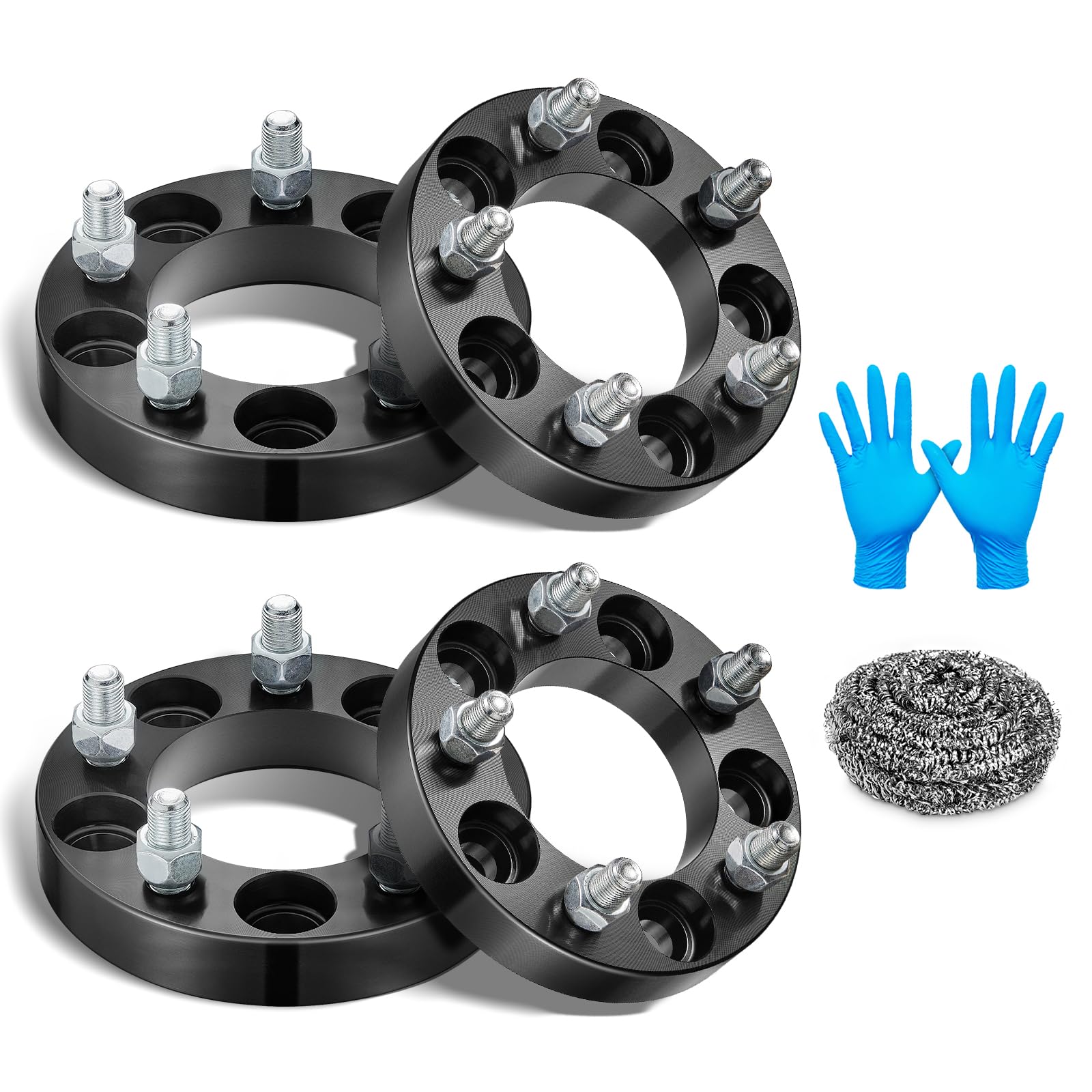 BDFHYK 1 Inch 5x4.5 Wheel Spacers (4PCS) - 5x114.3mm Hub Compatible with Jeep, Explorer, Edge, Fairlane, Falcon, Lincoln, Mercury - Includes 1/2x20 Studs & 82.5mm Hub Bore - Perfect for Off-Roading & Custom Wheel Fitment