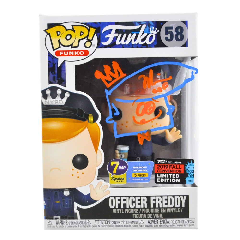 Officer Freddy Signed Pop Vinyl Figure by Mike Becker – Limited Edition 58/5 – Collectible Funko Pop for Display & Gifts