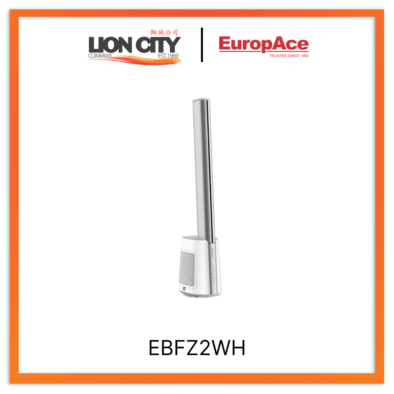 Europace EBFZ2WH Ultra Quiet Bladeless Fan - Energy Efficient, 3 Speed Settings, Perfect for Home, Office & Bedroom Cooling