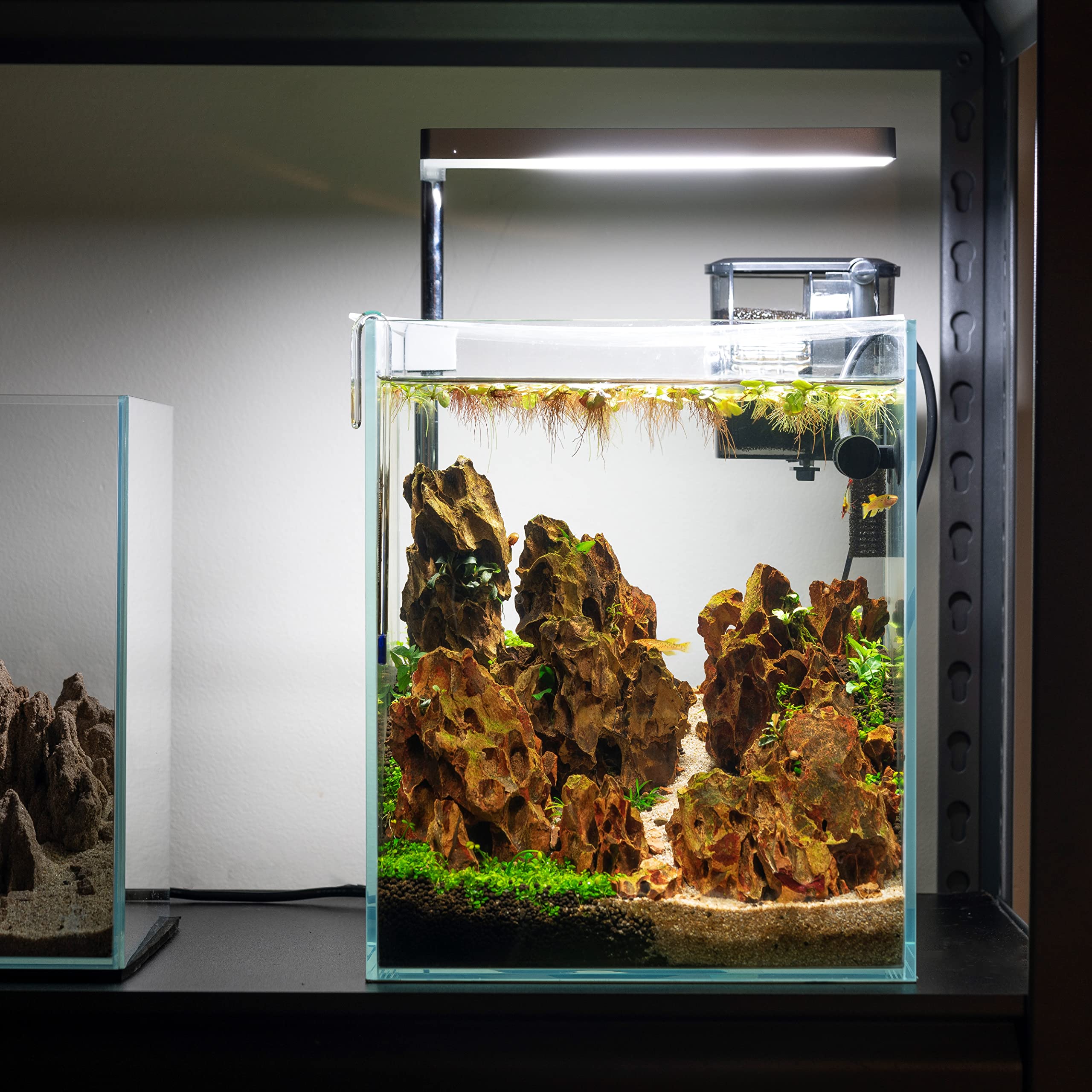 Premium Nano Tall Rimless Frameless Aquarium Tank - Ultra Clear Low Iron 5mm Glass with White Leveling Mat & Optional Lids - Perfect for Home Office Desktop, Zen Decor, Betta Fish, Shrimp & Nano Aquatic Ecosystems