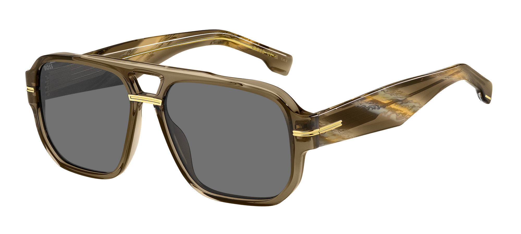 Boss 1718 S Sunglasses for Men - Polarized UV Protection Aviator Shades - Perfect for Driving, Travel & Outdoor Activities