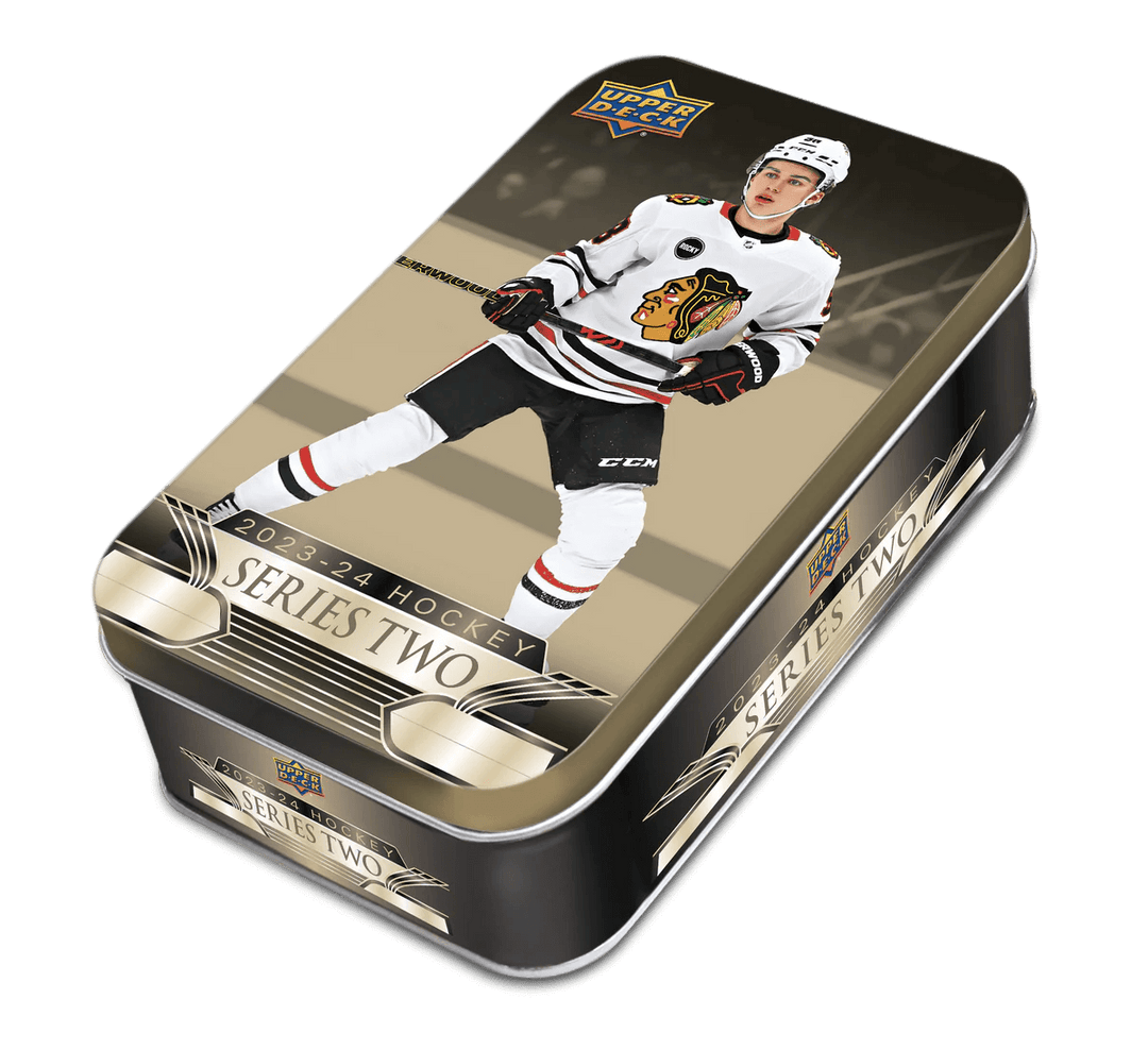 2024 NHL Upper Deck Hockey Series 2 Collector Tin - Hockey Card Collection Box with Rare Cards for Sports Fans & Collectors - Perfect for Gifts, Trading, and Display