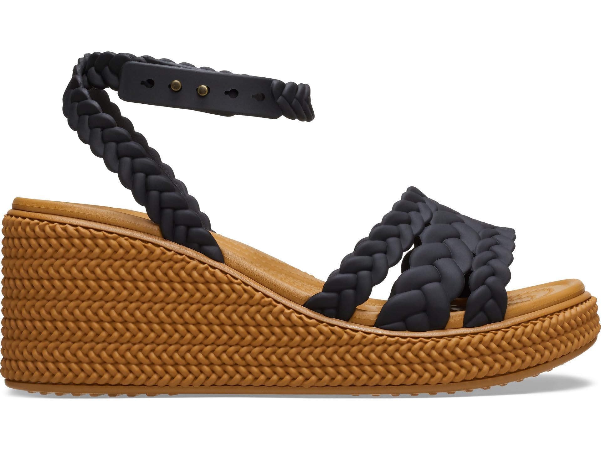 Crocs Women's Brooklyn Ankle Strap Wedge Sandals - Comfortable Slip-Resistant Casual Shoes for Women | Perfect for Beach, Pool, and Summer Outfits