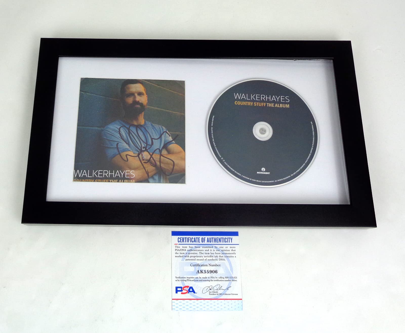 Walker Hayes Signed Autographed 'Country Stuff The Album' CD with Framed PSA/DNA COA - Perfect for Country Music Fans & Collectors - Great Gift for Birthdays, Weddings & Home Decor