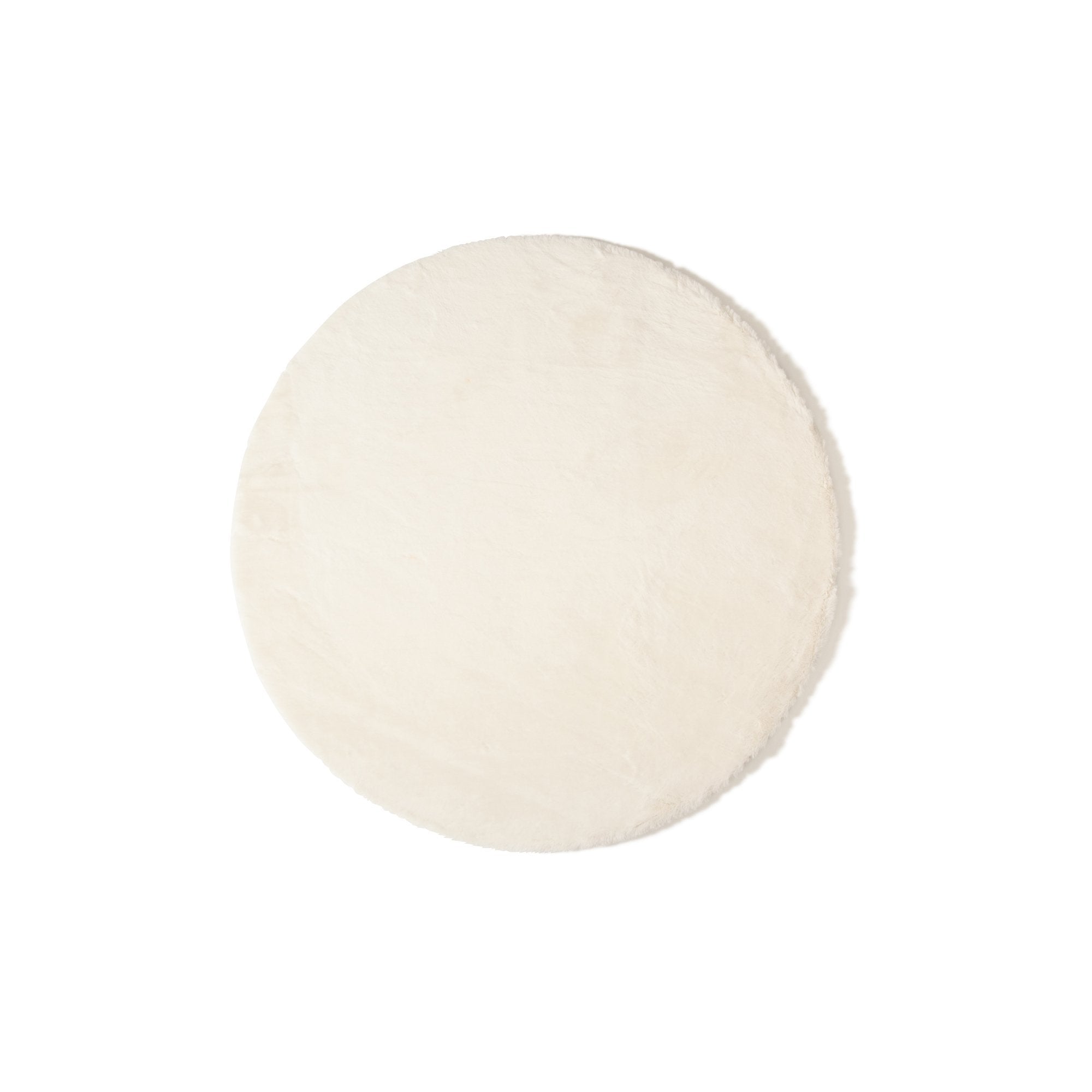 Premium Mitis Round Rug 2'x2' (150cm) Ivory - Soft Modern Area Rug for Living Room, Bedroom & Nursery Decor