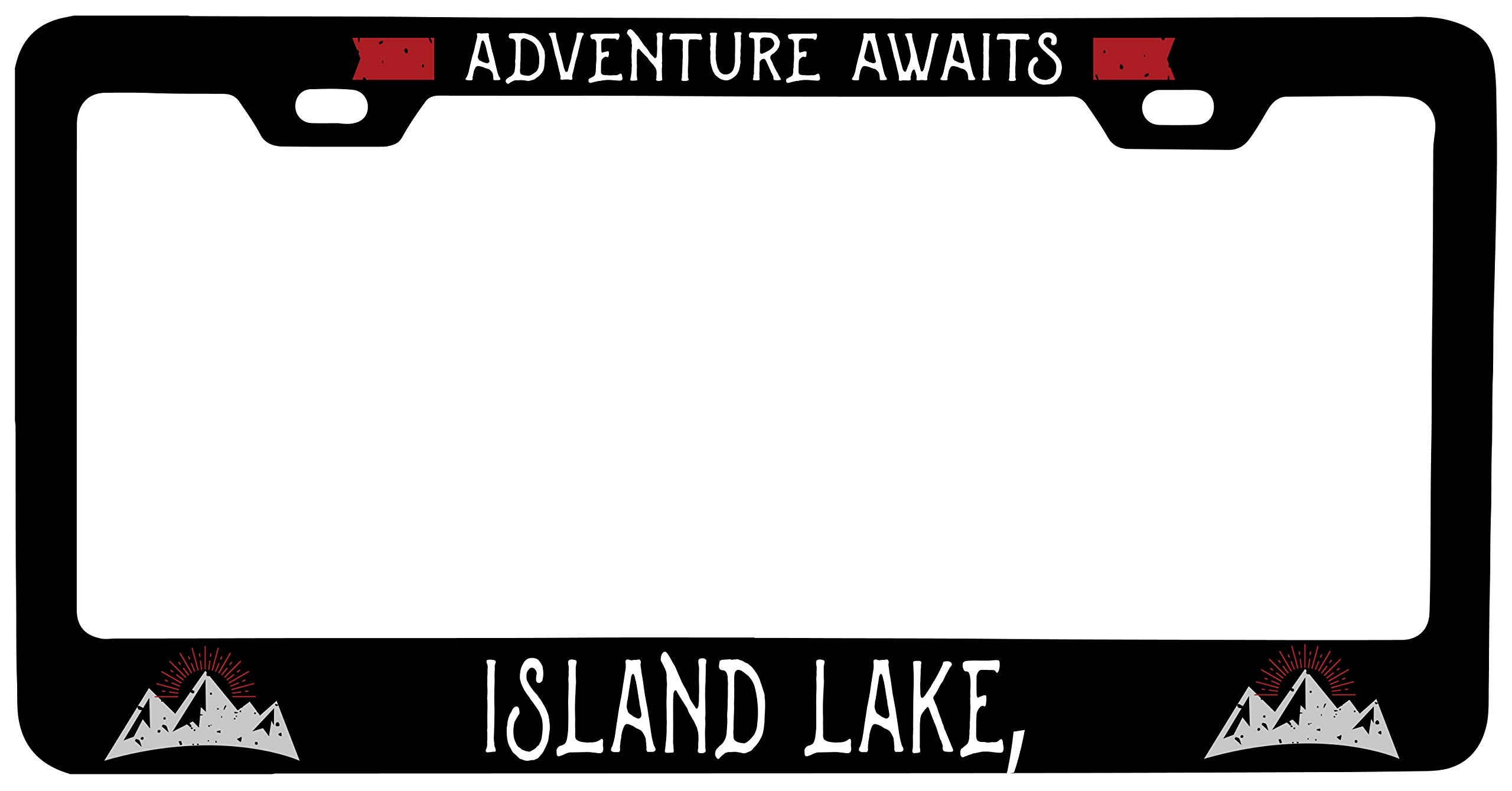 Island Lake Vanity Metal License Plate Frame - Rustproof & Durable Car Accessory for Customization - Perfect for Cars, Trucks, SUVs & Motorcycles