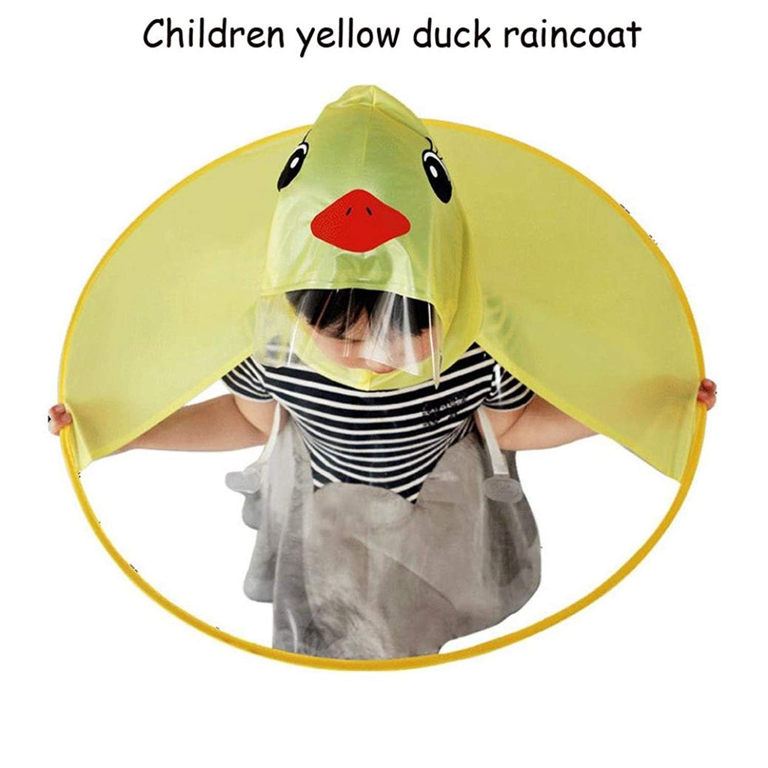 Waterproof Kids Raincoat with Umbrella Hat - Toddler Duck Rain Jacket for Boys & Girls (Yellow) | Outdoor Play, Rainy Day Protection, School Commute