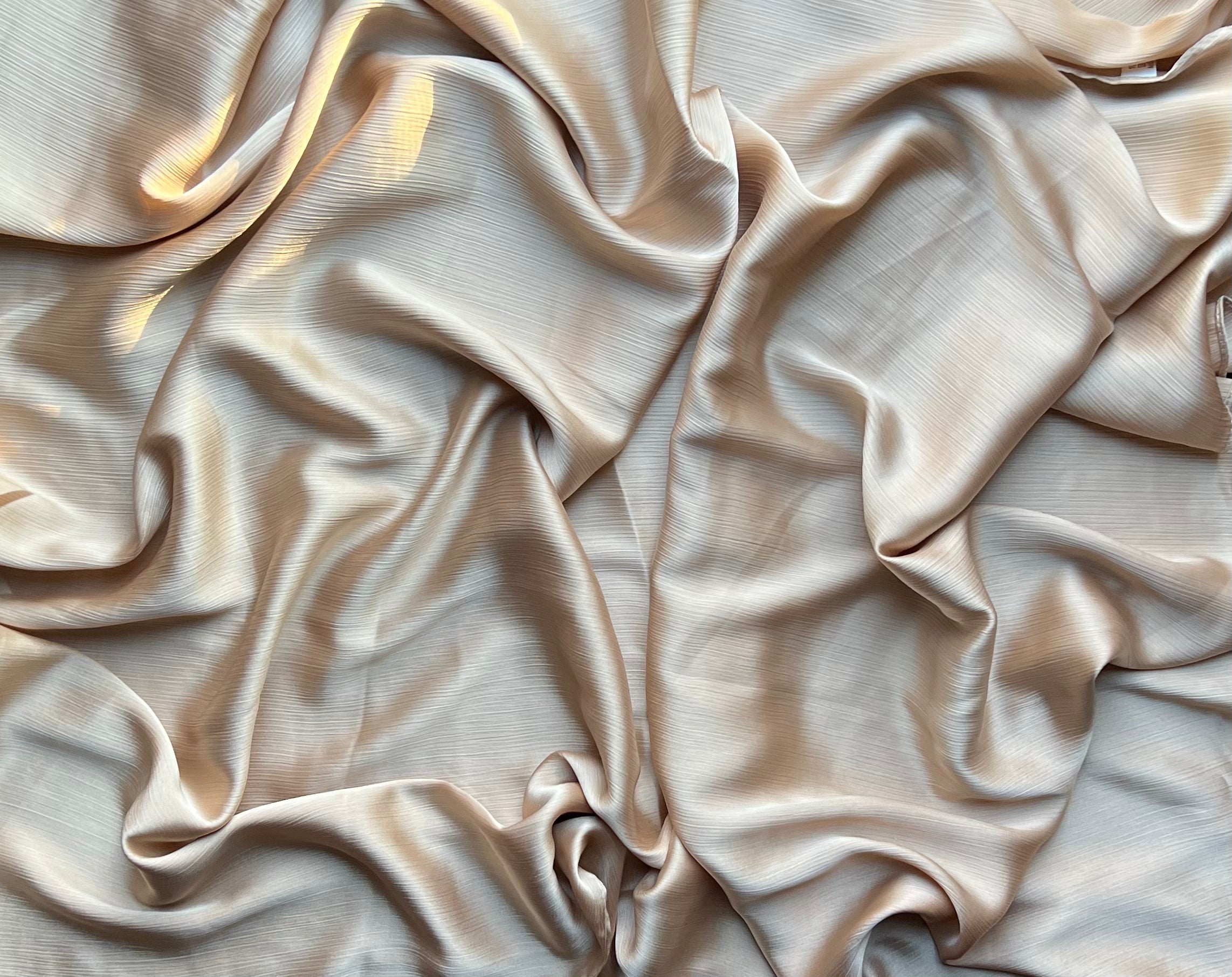 Luxury Crinkle Satin Fabric - Gold Shimmer Textile for Elegant Dresses, Curtains & Home Decor | Perfect for Evening Gowns, Bridal Wear & DIY Craft Projects