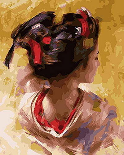 Japanese Woman Paint by Numbers Kit for Adults - 16x20 Inch DIY Painting Set with Brushes, Paints & Numbered Canvas - Fun Art Therapy Activity for Stress Relief & Home Decor