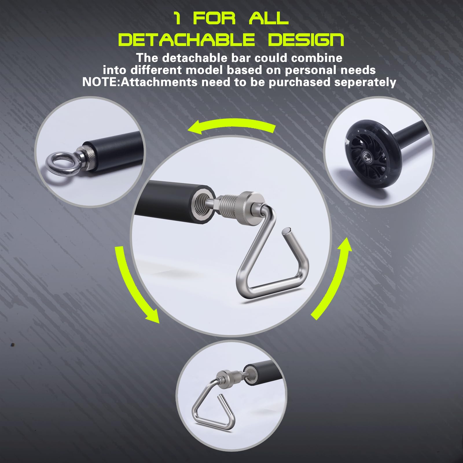 Adjustable Resistance Band Bar - Heavy Duty Detachable Workout Bar for Strength Training, Core Exercises & Home Gym | Max Load 800 lbs | Perfect for Home Workouts, Outdoor Fitness & Cross Training