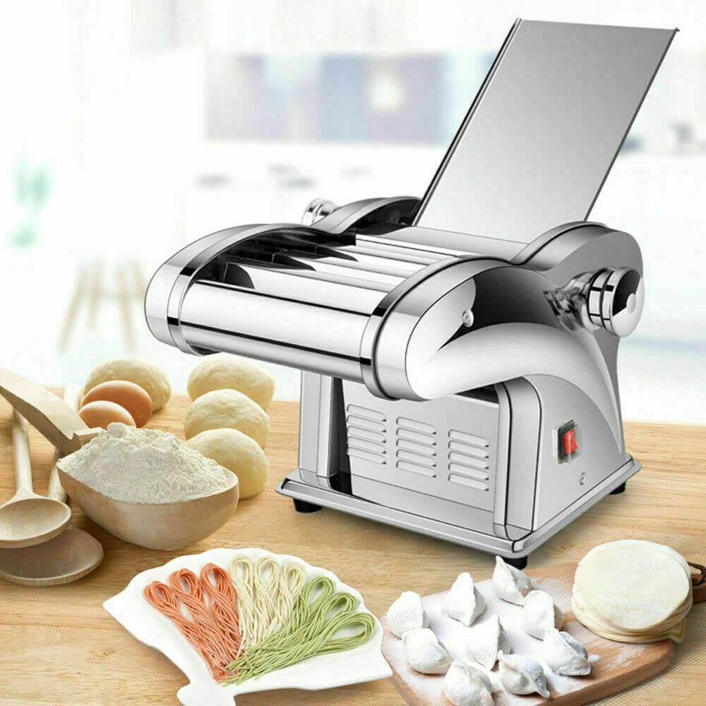 6-Speed Adjustable Electric Pasta Maker Machine - 135W Commercial Noodle Maker with 2 Knives & Roller for Homemade Pasta, Lasagna, Ravioli - Perfect for Italian Restaurants & Home Kitchens