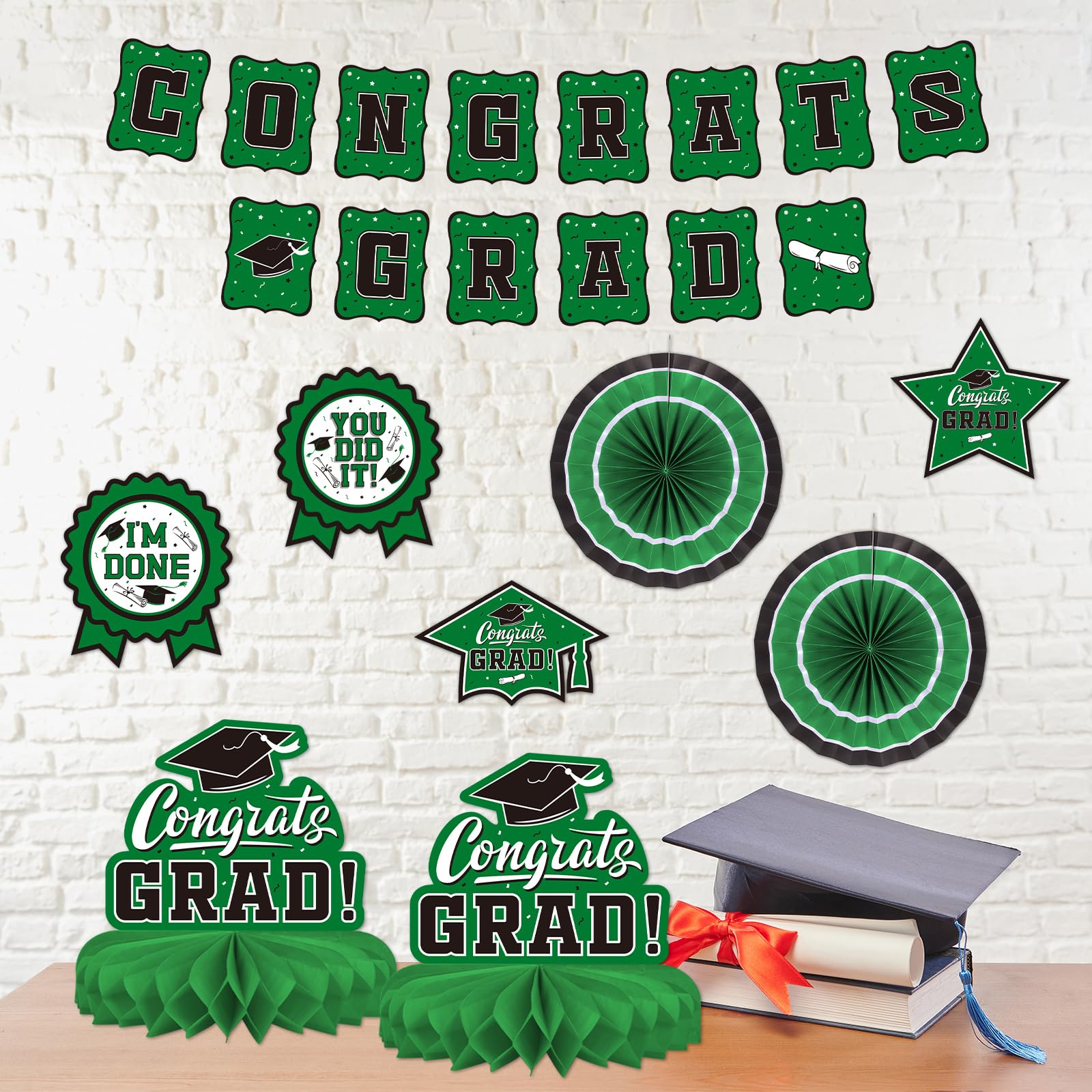 2025 Graduation Decorations Set - Banner, Backdrop & Balloons for School Celebrations