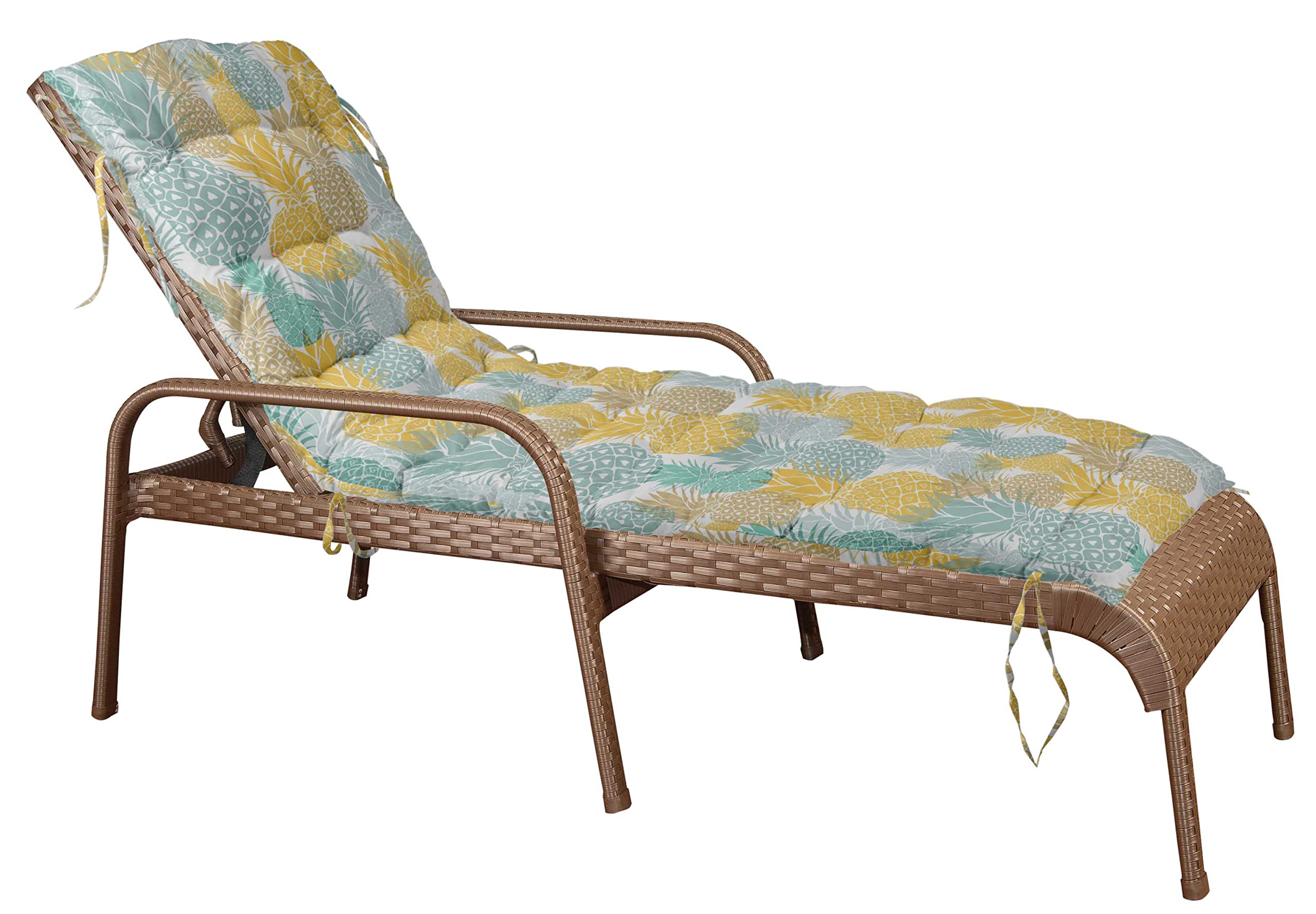 Quilted Thick Padded Seat Cushion for Rocking Chair, Sofa & Recliner - 74x23 Inch Outdoor Garden Bench Cushion with Ties - Multicolor Pattern - Perfect for Patio, Terrace & Living Room Relaxation