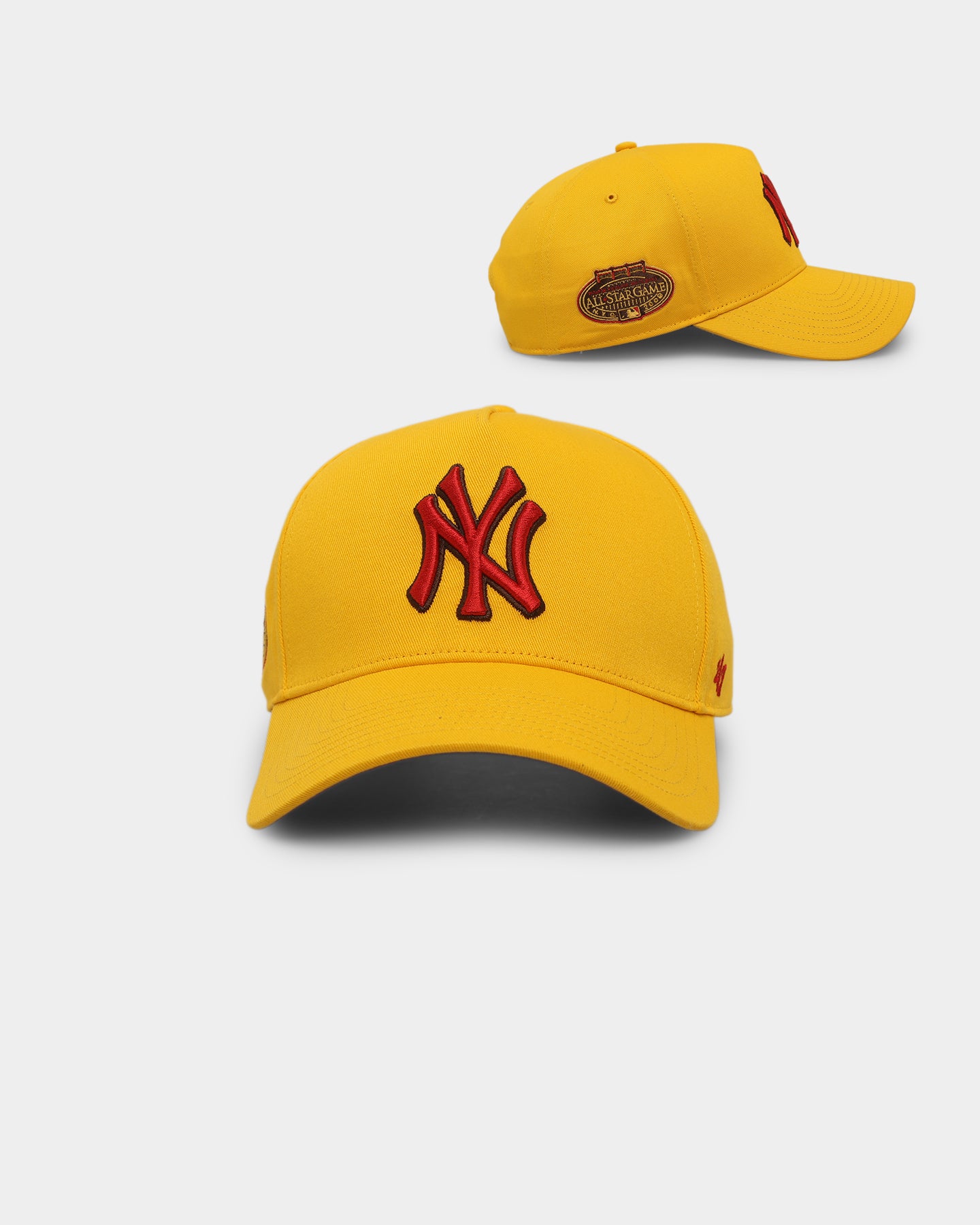 New York Yankees 'Mustard & Ketchup' MVP Snapback Hat - Official 47 Brand Adjustable Baseball Cap in Yellow/Red for Sports Fans & Streetwear Fashion