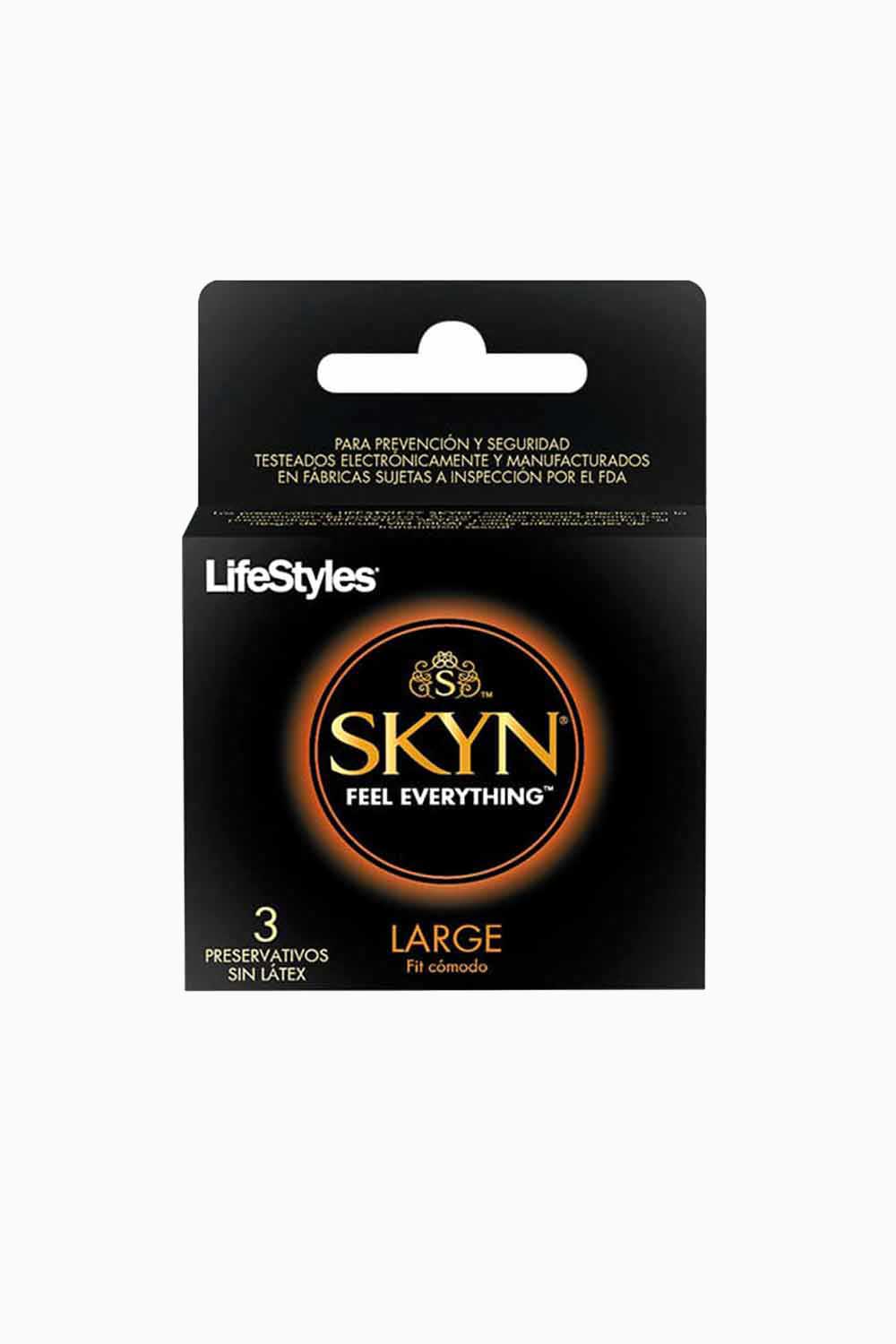 SKYN Large Non-Latex Condoms - Premium Ultra Thin for Maximum Sensitivity (3 Pack) - Perfect for Safe & Comfortable Intimacy