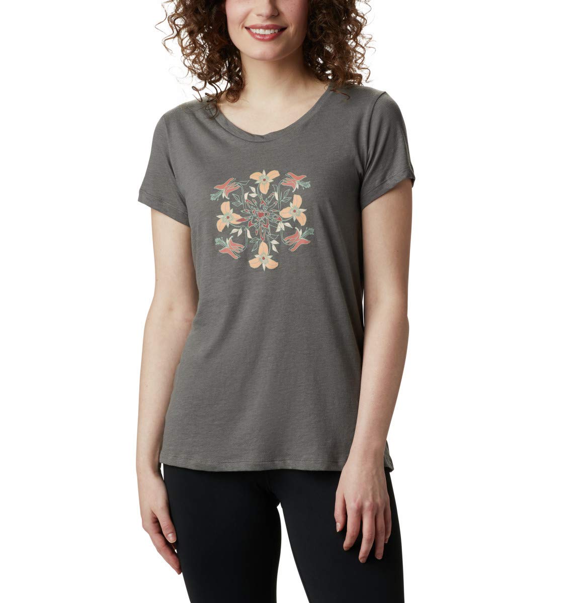 Columbia Women's Hidden Lake Crew Tee Shirt - Soft Cotton Blend Graphic T-Shirt for Casual Wear, Hiking & Outdoor Activities