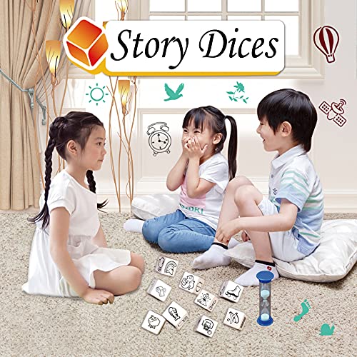 Happy Story 9 Cubes Bundle Set - Creative Word & Story Dice Game for Kids with 4 Models & 54 Images | Unlimited Story Combinations | Educational Imaginative Play Toy for Family Game Night & Classroom Activities