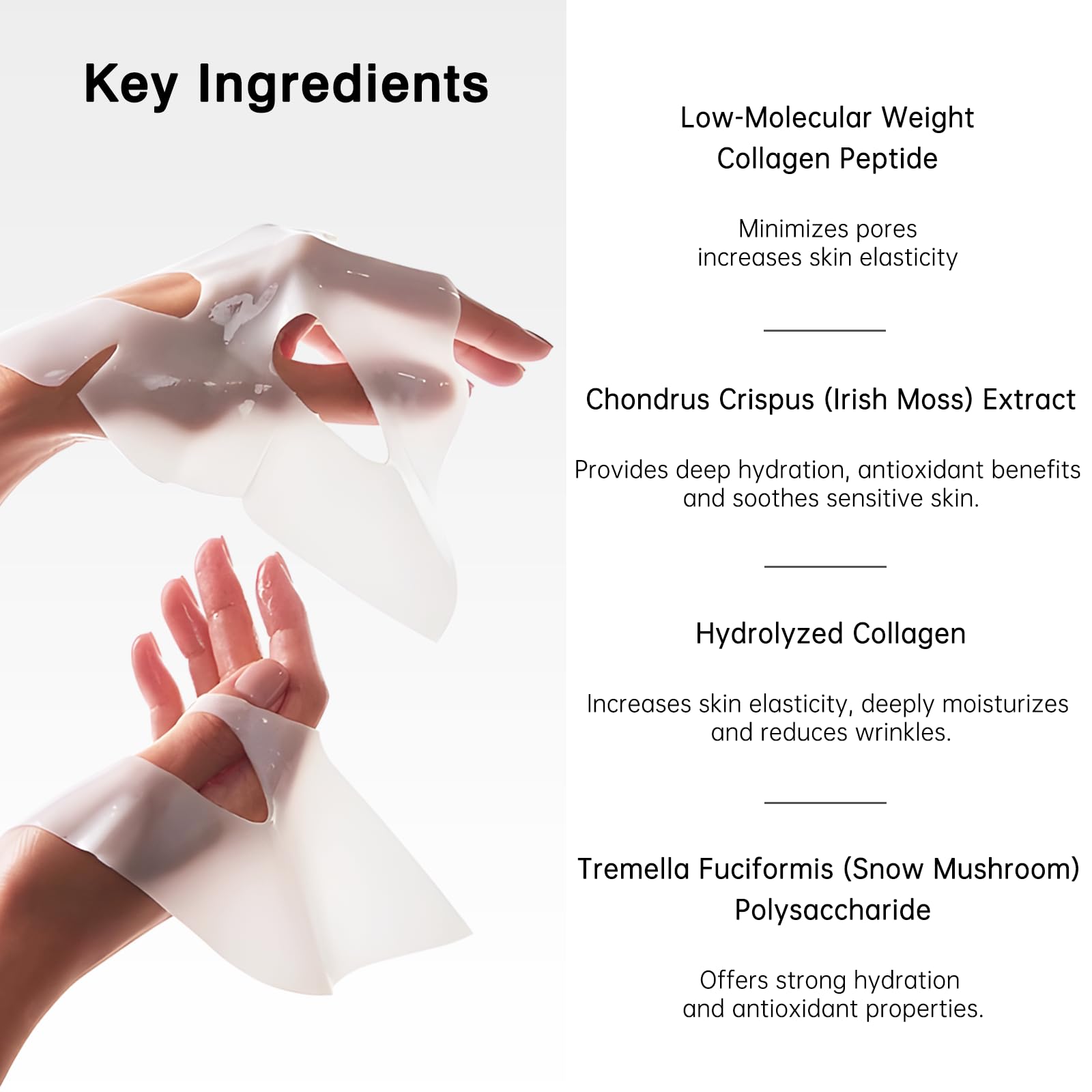 SEUMFY Collagen Deep Hydrating Overnight Face Mask - Anti-Wrinkle Hydrogel Sheet Mask for Pore Minimizing, Elasticity & Moisture Boost (40g x4) | Perfect for Nighttime Skincare Routine & Spa Day Self-Care