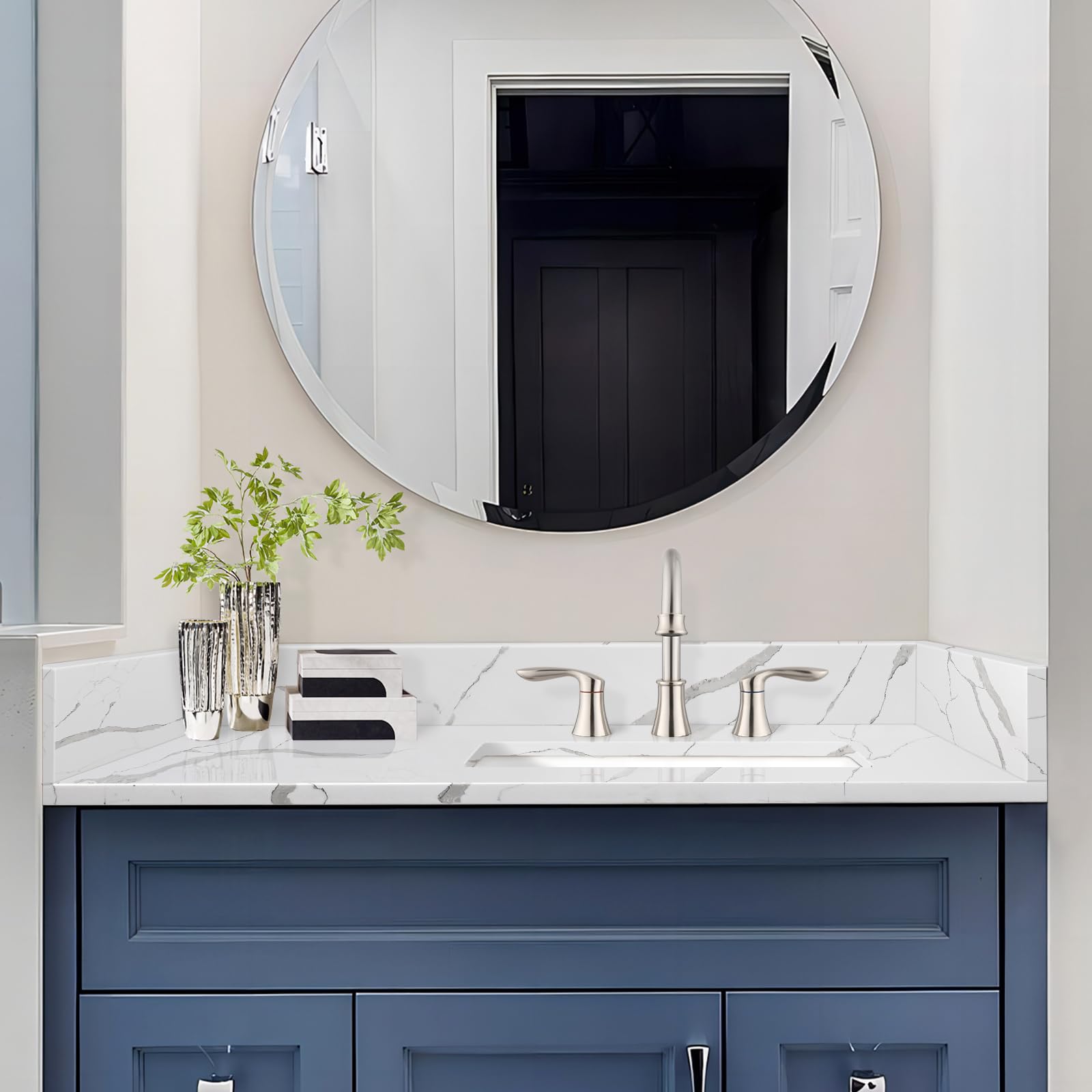 Calacatta Quartz Vanity Top with Sink - 36x22 Inch for Bathroom