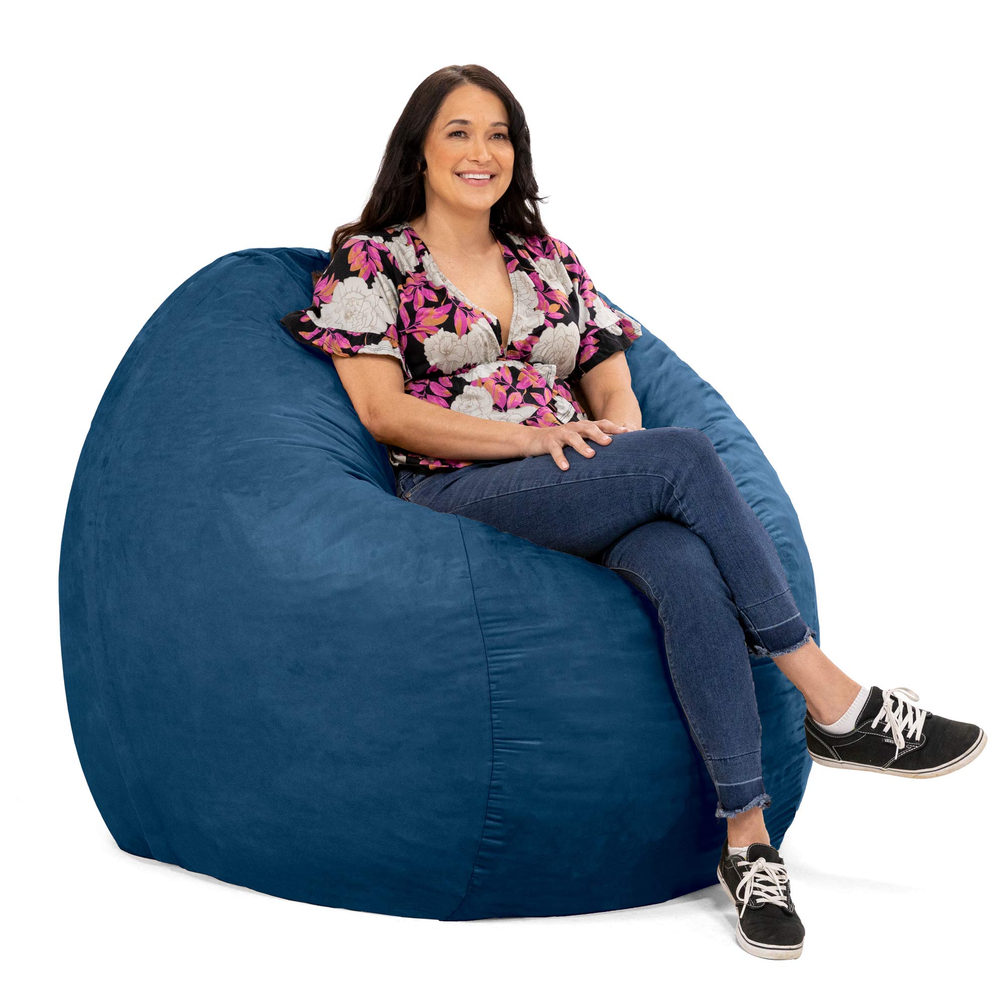 Jaxx 5 Foot Saxx - Oversized Navy Blue Bean Bag Chair for Adults | Perfect for Living Room, Bedroom, Gaming & Relaxation