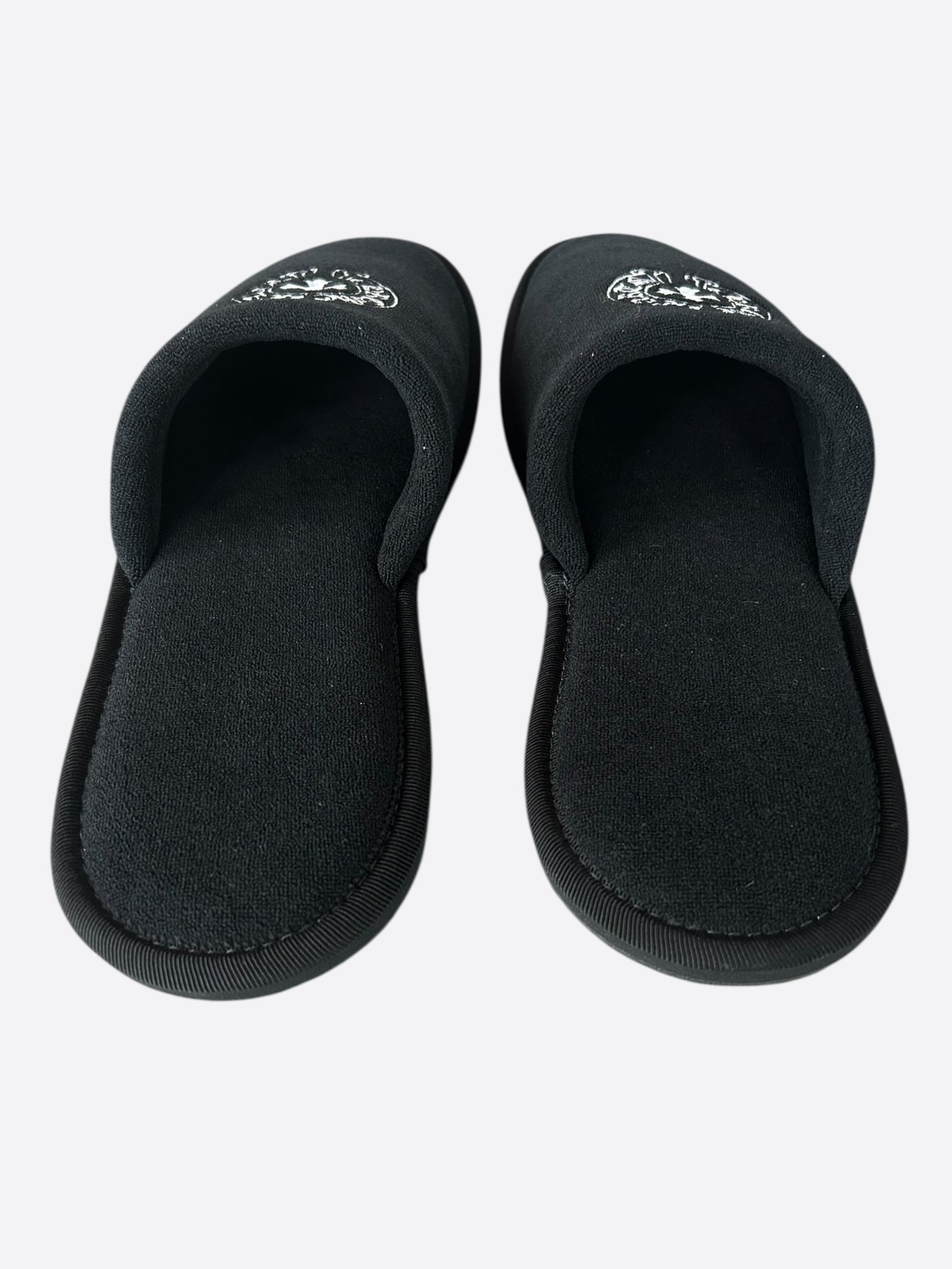 Chrome Hearts Black & White Horseshoe Logo Slippers - Luxury Designer Slides for Men & Women | Perfect for Home, Lounge & Casual Outfits