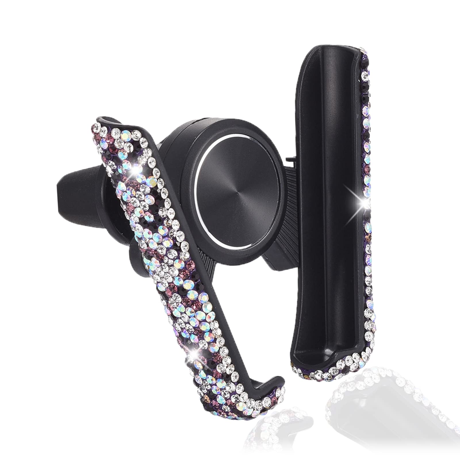 Universal Car Phone Mount Holder - Purple AB Crystal Bling Air Vent & Dashboard Stand for iPhone, Samsung, Google Pixel | Perfect for Driving, Navigation & Hands-Free Calls