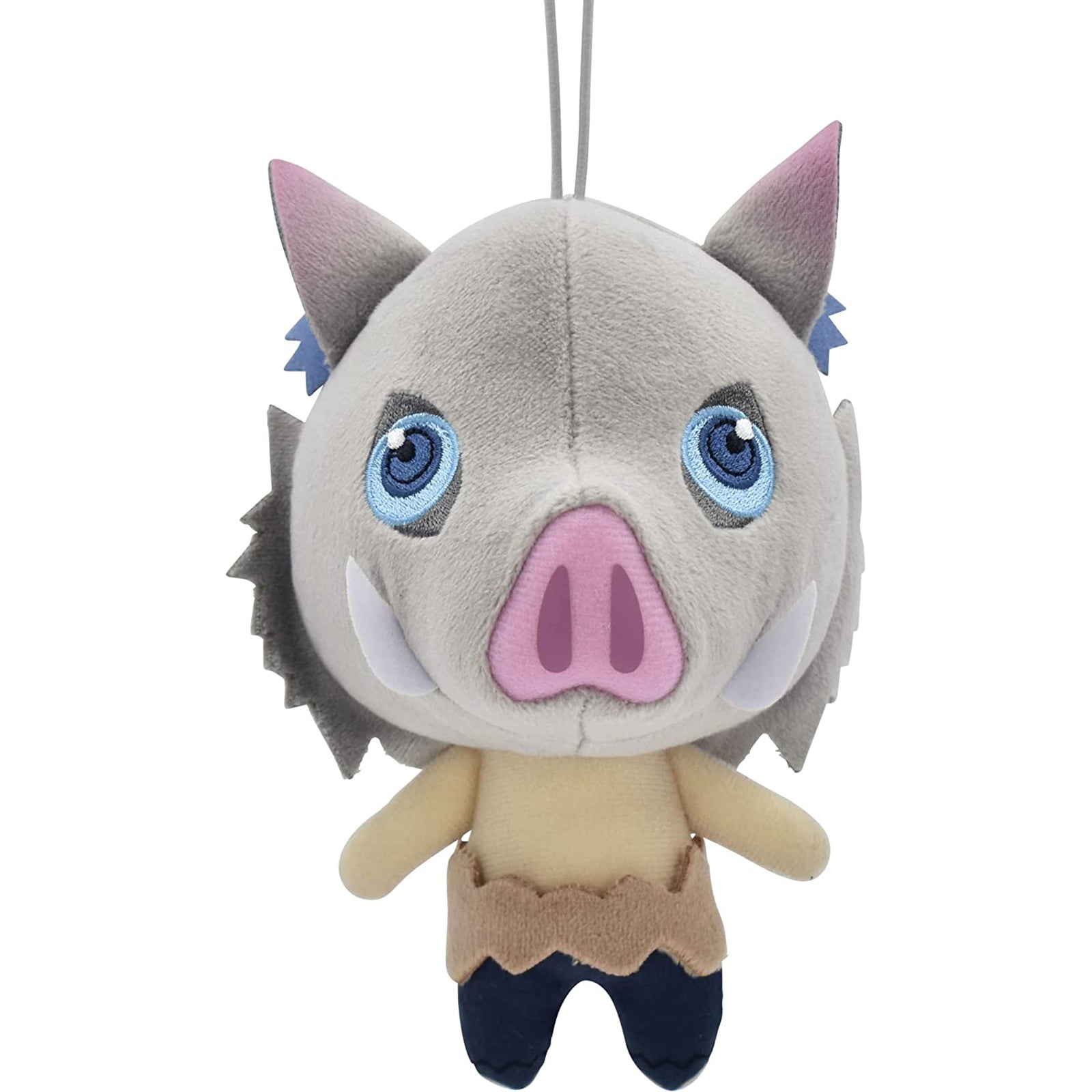 Demon Slayer Kamado Tanjiro & Hashibira Inosuke 6 Inch Plush Figure - Anime Collectible Gift for Fans, Perfect for Bedroom Decor & Cosplay Accessories