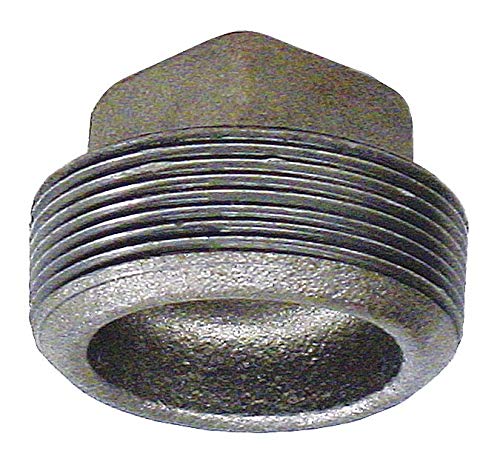Galvanized Steel Square Head Plug - 4 Inch Pipe Size, MNPT Connection - 0319902722 - Ideal for Plumbing, Irrigation, and Industrial Pipe Systems