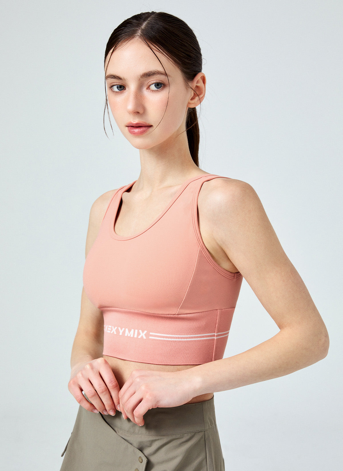 Black Label Power Rise Logo Banding Bra Top - High Support Sports Bra for Women - Perfect for Yoga, Running & Gym Workouts