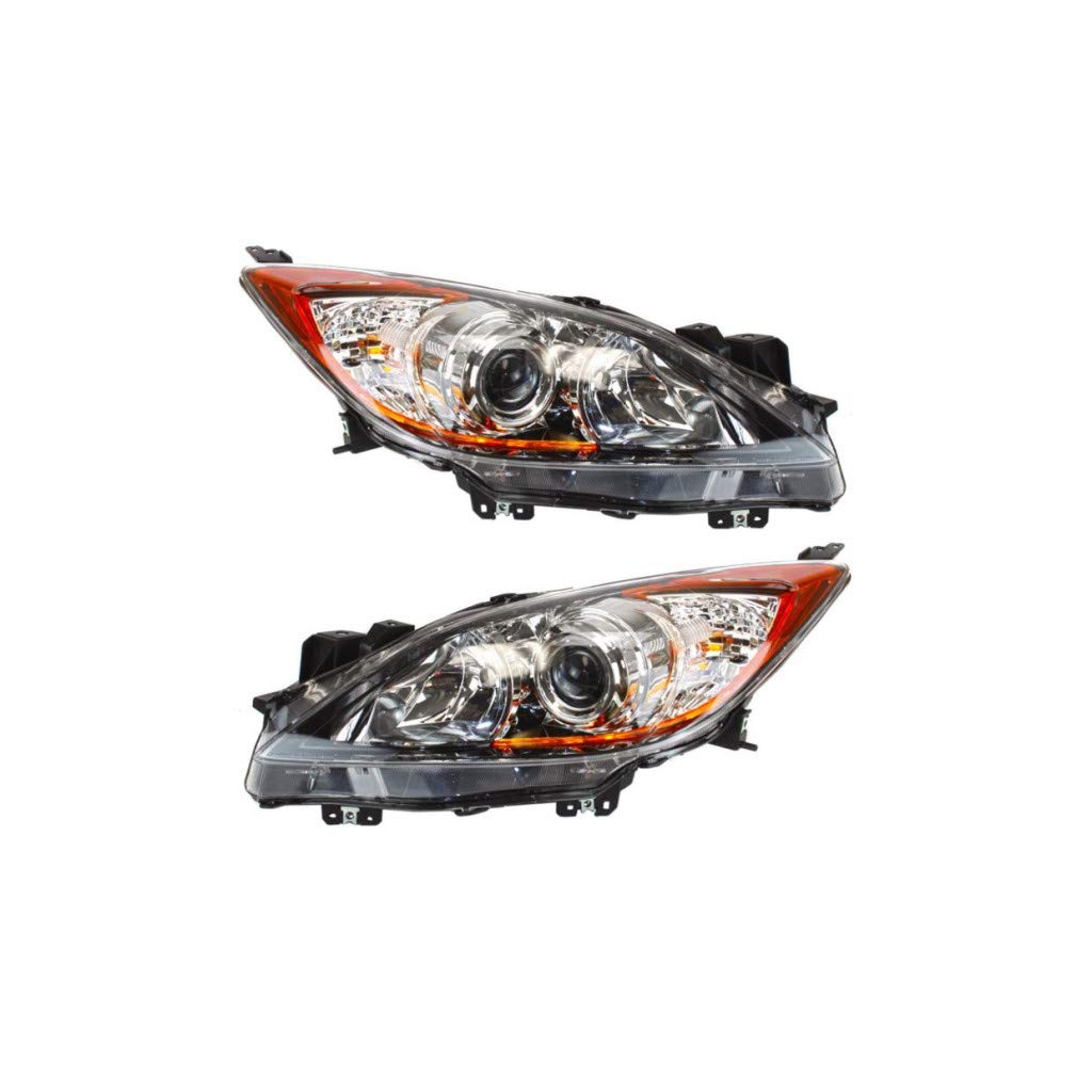 2012-2013 Mazda 3 Headlight Assembly - CAPA Certified Replacement for MA2518143 & MA2519143 - Driver & Passenger Side - Perfect for Night Driving & Foggy Conditions