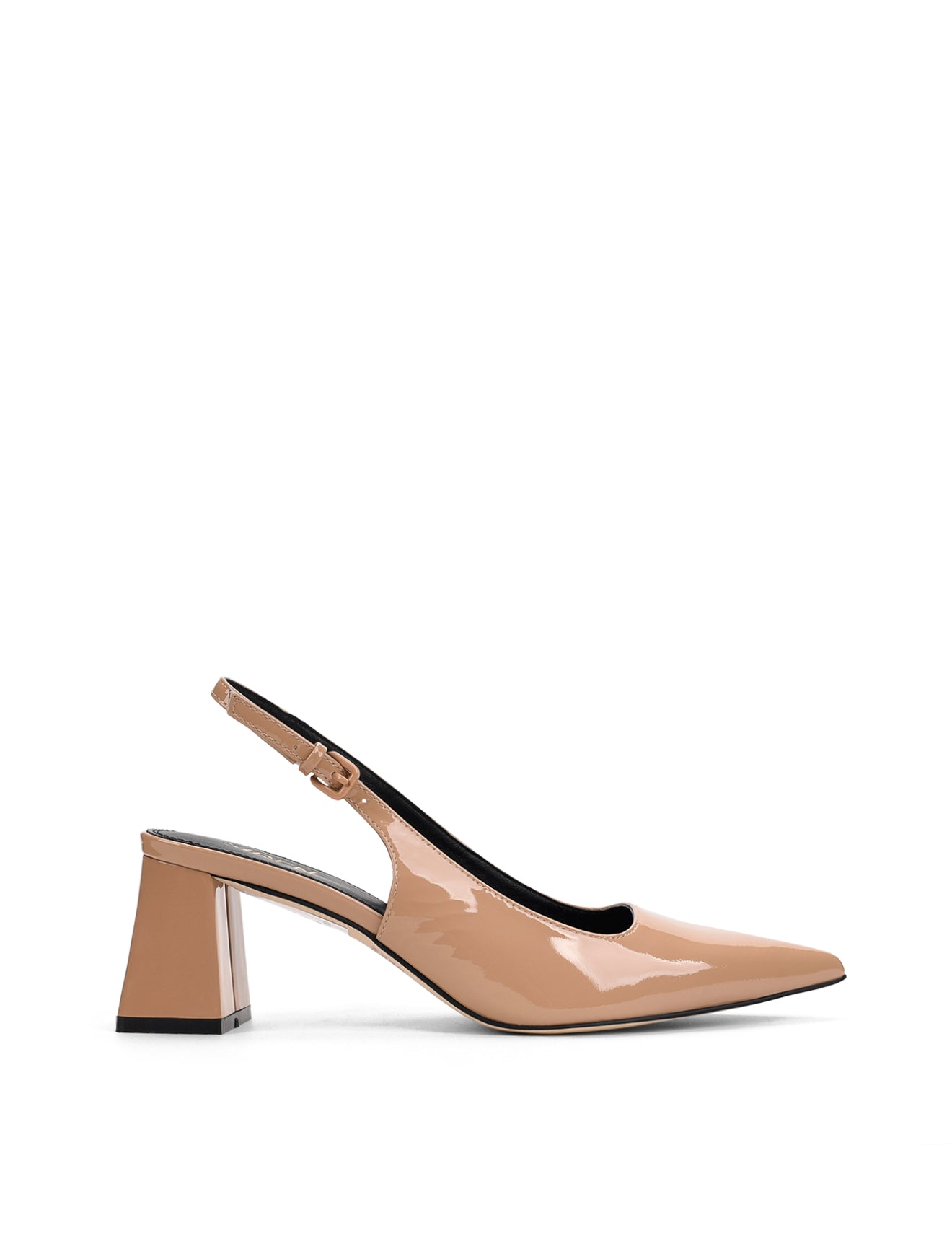 Yarra Pointed Toe Slingback Heels - Almond Tan Patent Leather Women's Dress Shoes for Office, Wedding & Evening Events