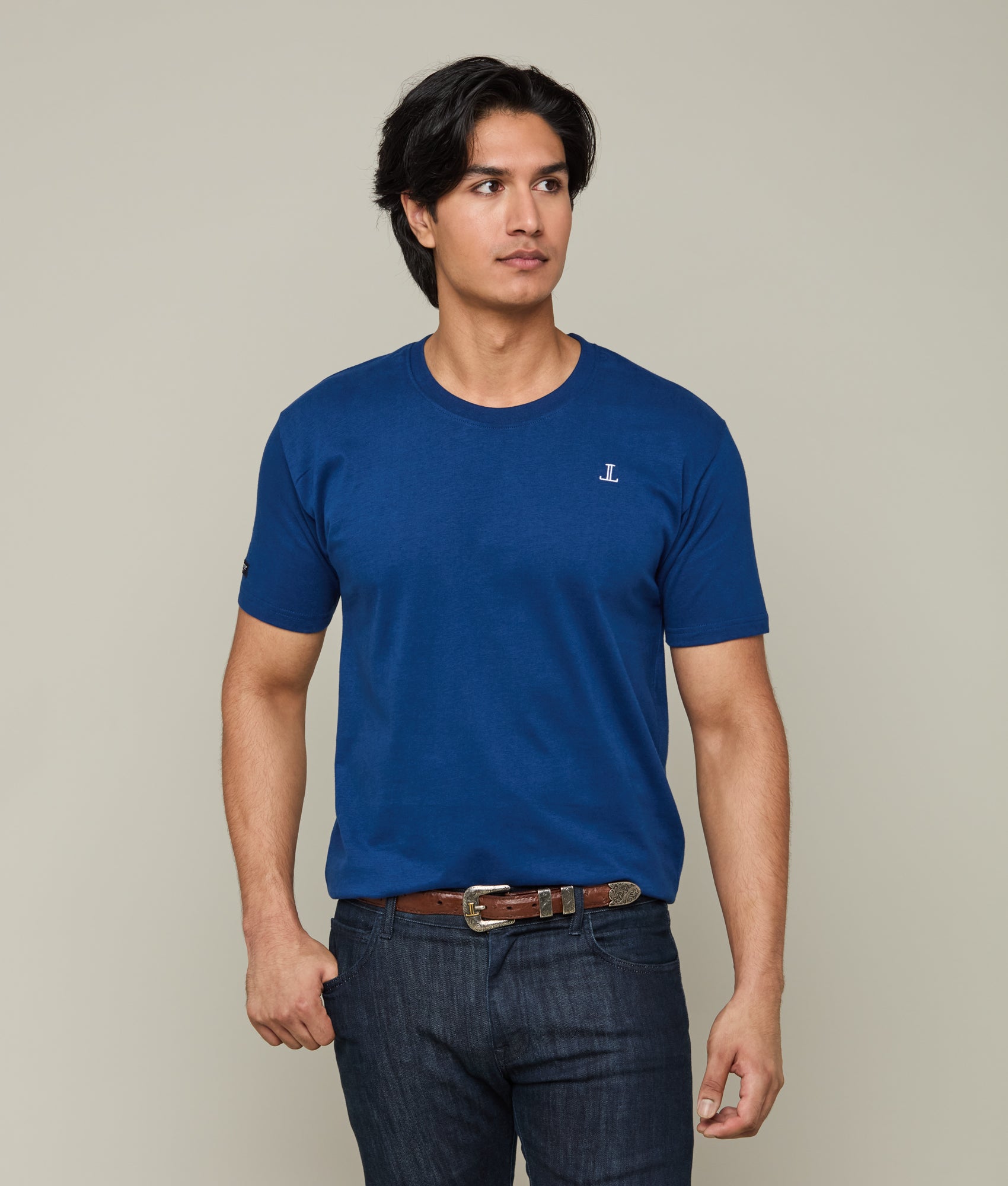 Lucchese Navy Bootmaker Tee - Premium Quality Men's Western Shirt for Cowboy & Ranch Wear | Perfect for Rodeo, Country Music Festivals & Outdoor Adventures