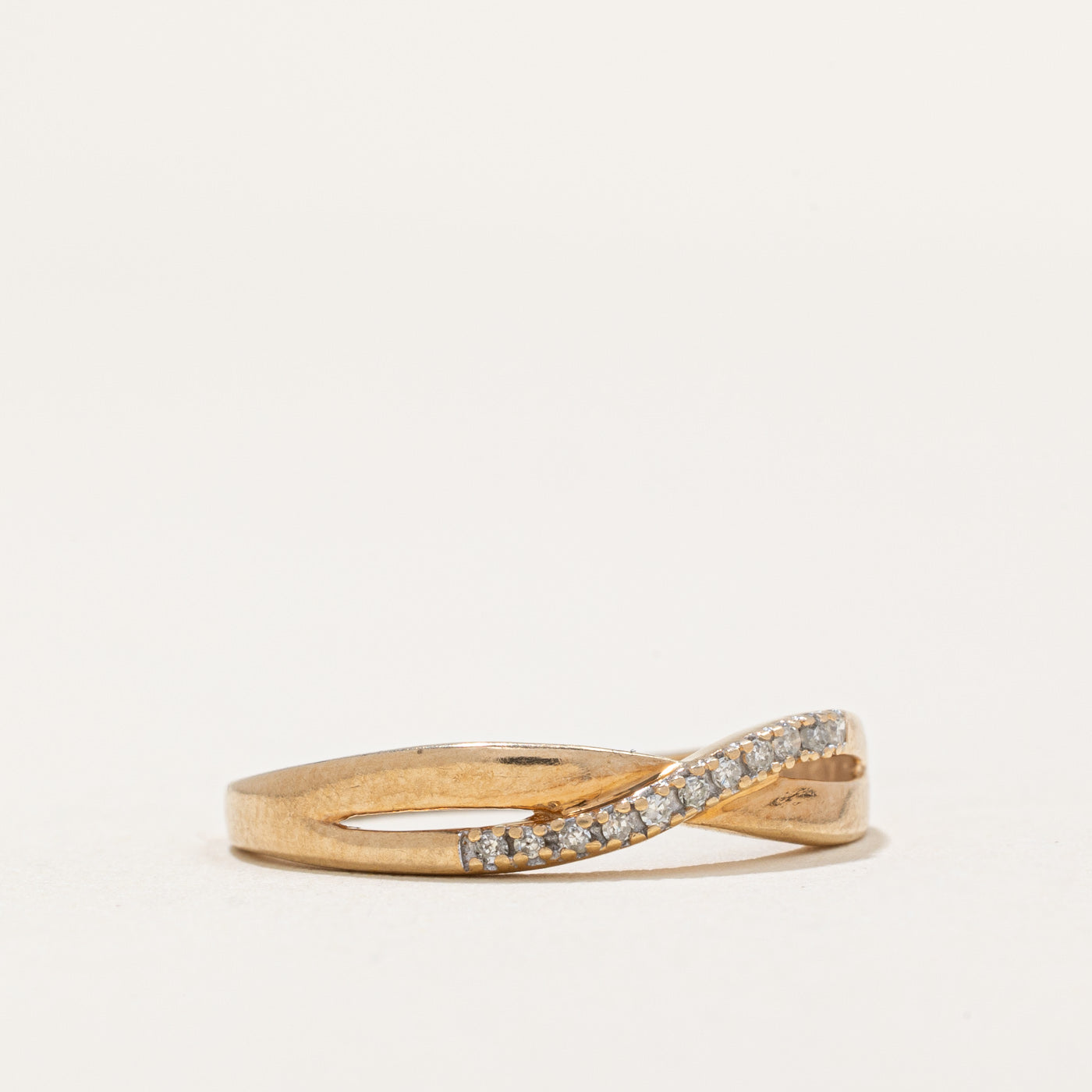 0.05ctw Diamond Crossover Ring for Women Size 6.75 - Elegant Wedding, Engagement & Anniversary Jewelry Gift