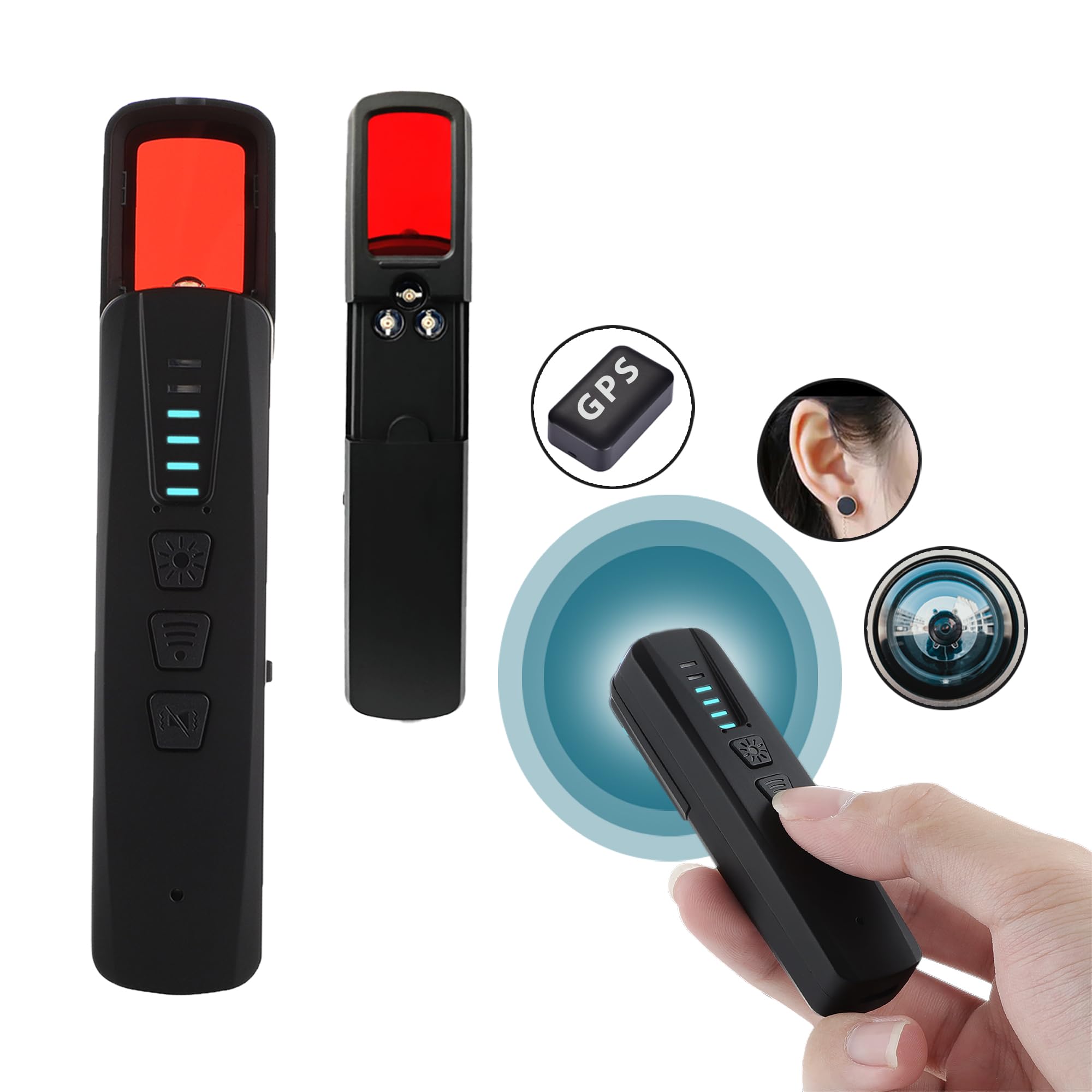Hidden Camera Detector & Anti Spy Device - Portable GPS Tracker Finder, Infrared Bug Detector for Home, Hotel & Travel Security | Prevent Surveillance in Indoor Spaces