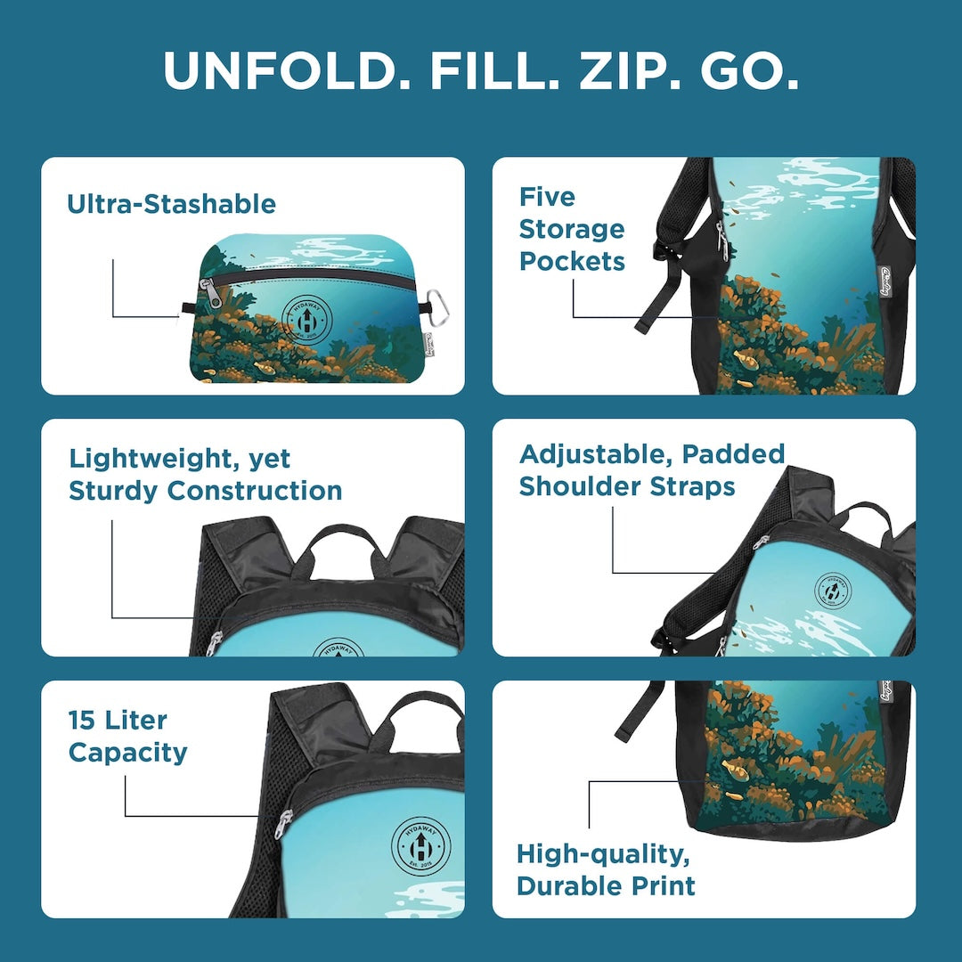 Foldable Travel Backpack - Lightweight & Water-Resistant Collapsible Daypack for Hiking, Camping, Gym & Daily Commute | Compact Packable Backpack for Men & Women