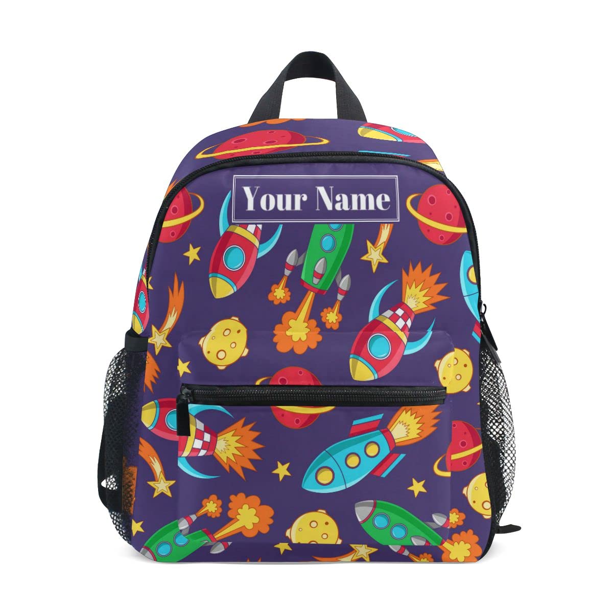 Personalized Kids Backpack with Name - Space Themed Daycare Bag for Toddlers & Preschoolers