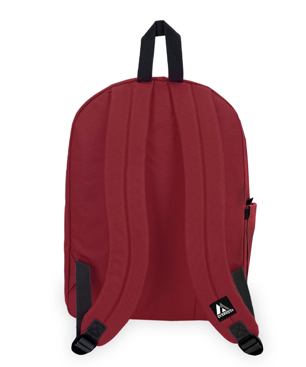 EVEREST Classic Laptop Backpack with Side Pocket - Burgundy | Water-Resistant 15.6 Inch Computer Bag for Work, School & Travel | Durable Business Backpack for Men & Women