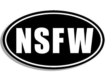 Funny NSFW Car Magnet - 4x4 Inch Oval Black Magnetic Sticker with Rude Humor for Bumper, Locker & Office Pranks