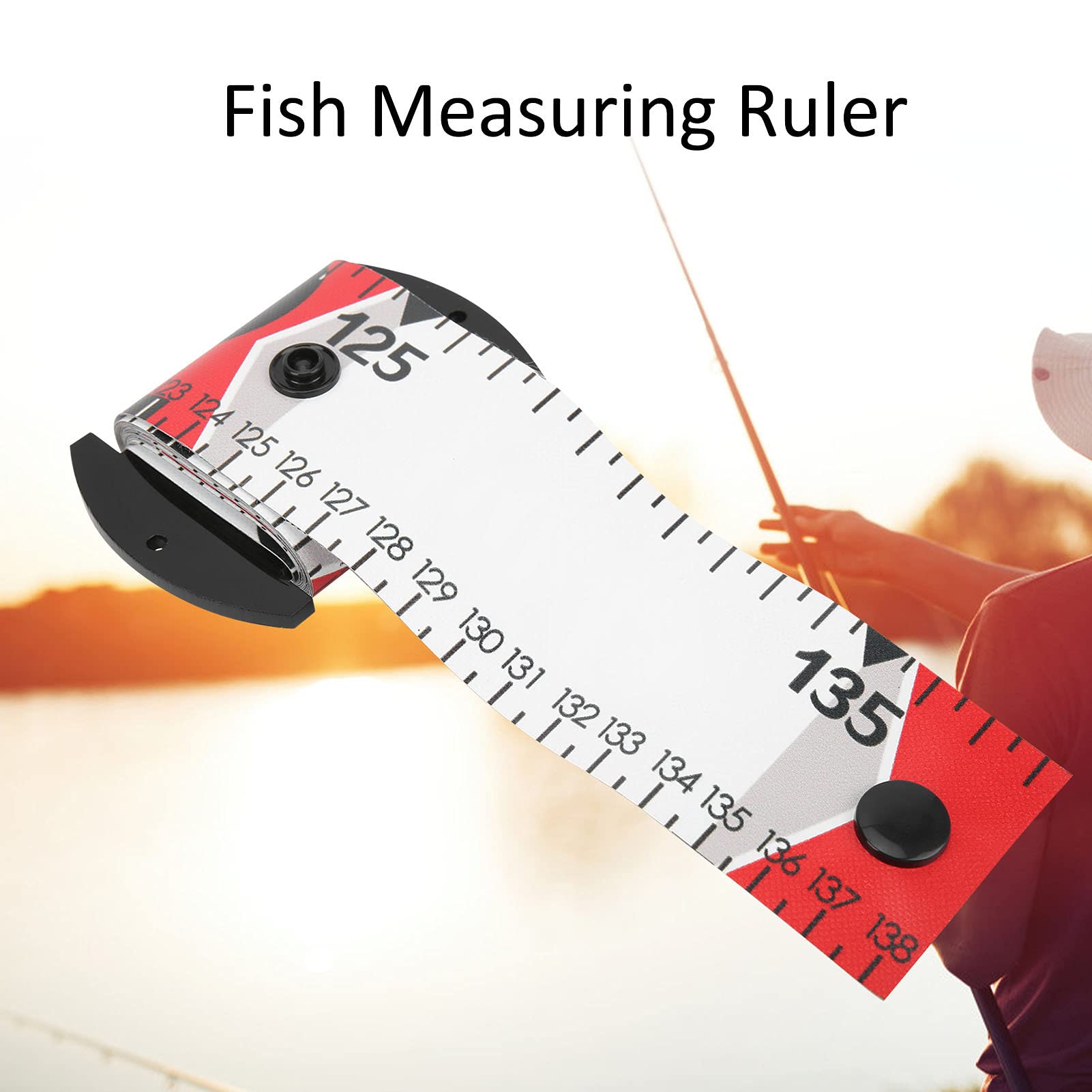 **138x5cm Waterproof Fish Measuring Ruler - Durable Fishing Measurement Tape for Boats, Anglers & Catch Sizing (Red) - Perfect for Freshwater & Saltwater Fishing**