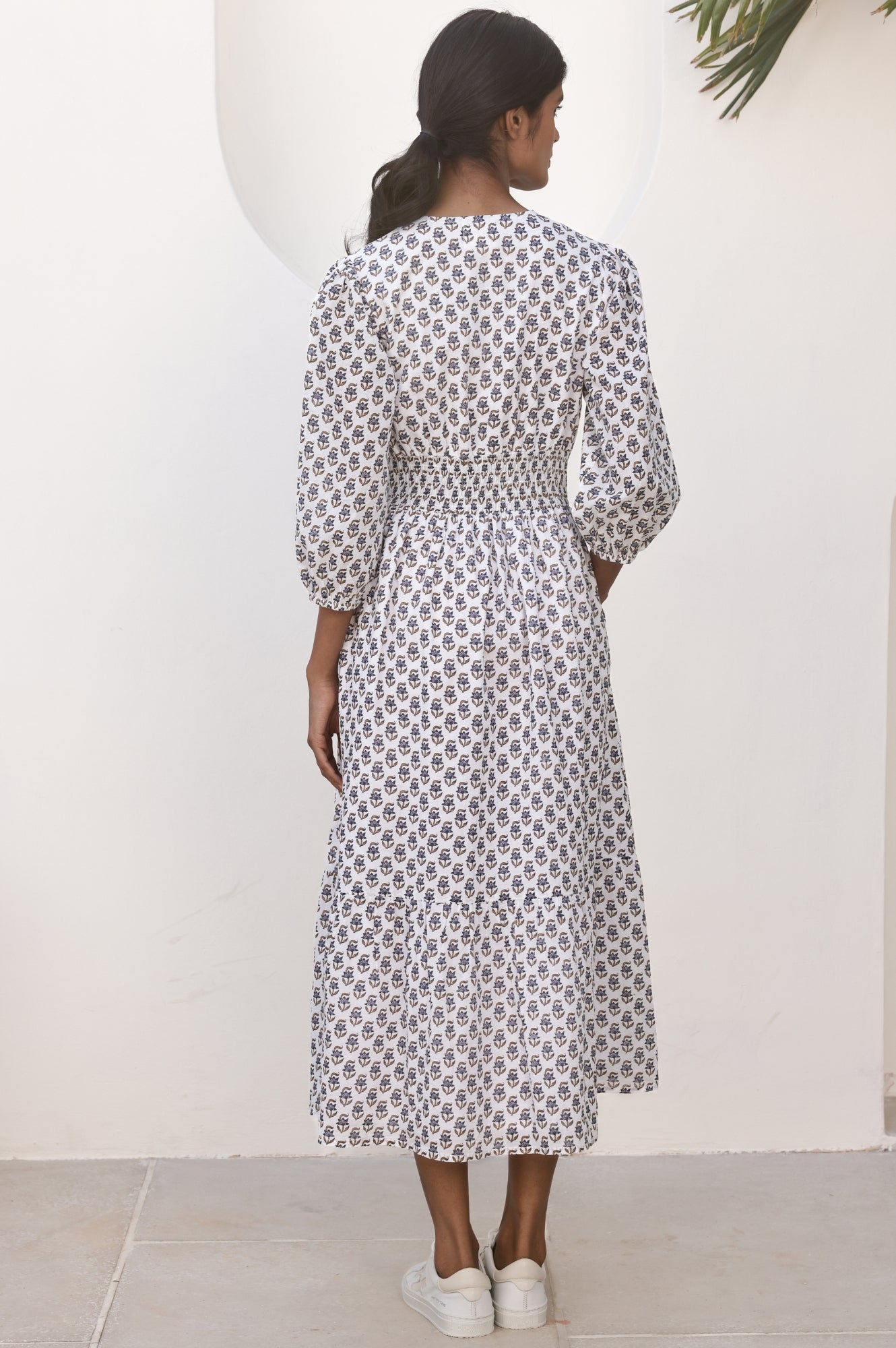 Jyoti Dress | Jasmine Neutral Floral Print Maxi Dress for Women - Perfect for Summer Weddings, Beach Vacations & Boho Chic Outfits