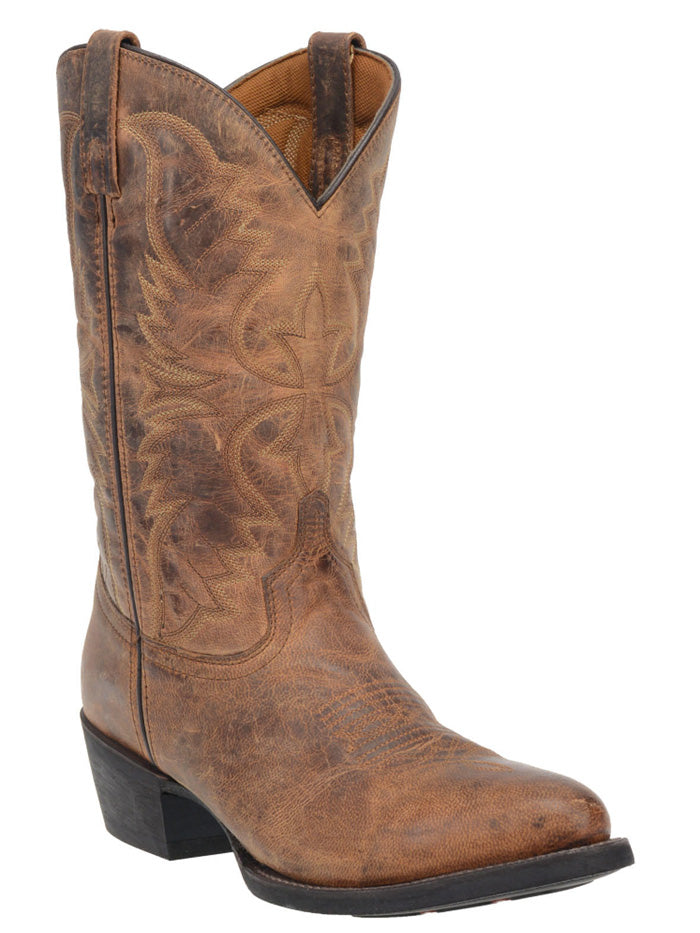 Laredo 68452 Men's Western Boots - Round Toe Cowboy Boots in Tan Birchwood for Riding, Work & Casual Wear