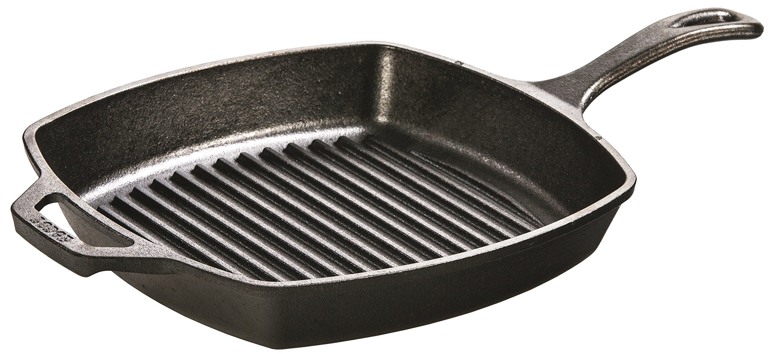 Lodge Cast Iron Grill Pan 10.5 Inch - Square Grill Griddle for Stovetop, Oven & Camping - Pre-Seasoned Black Cast Iron Skillet for Steaks, Burgers & Vegetables