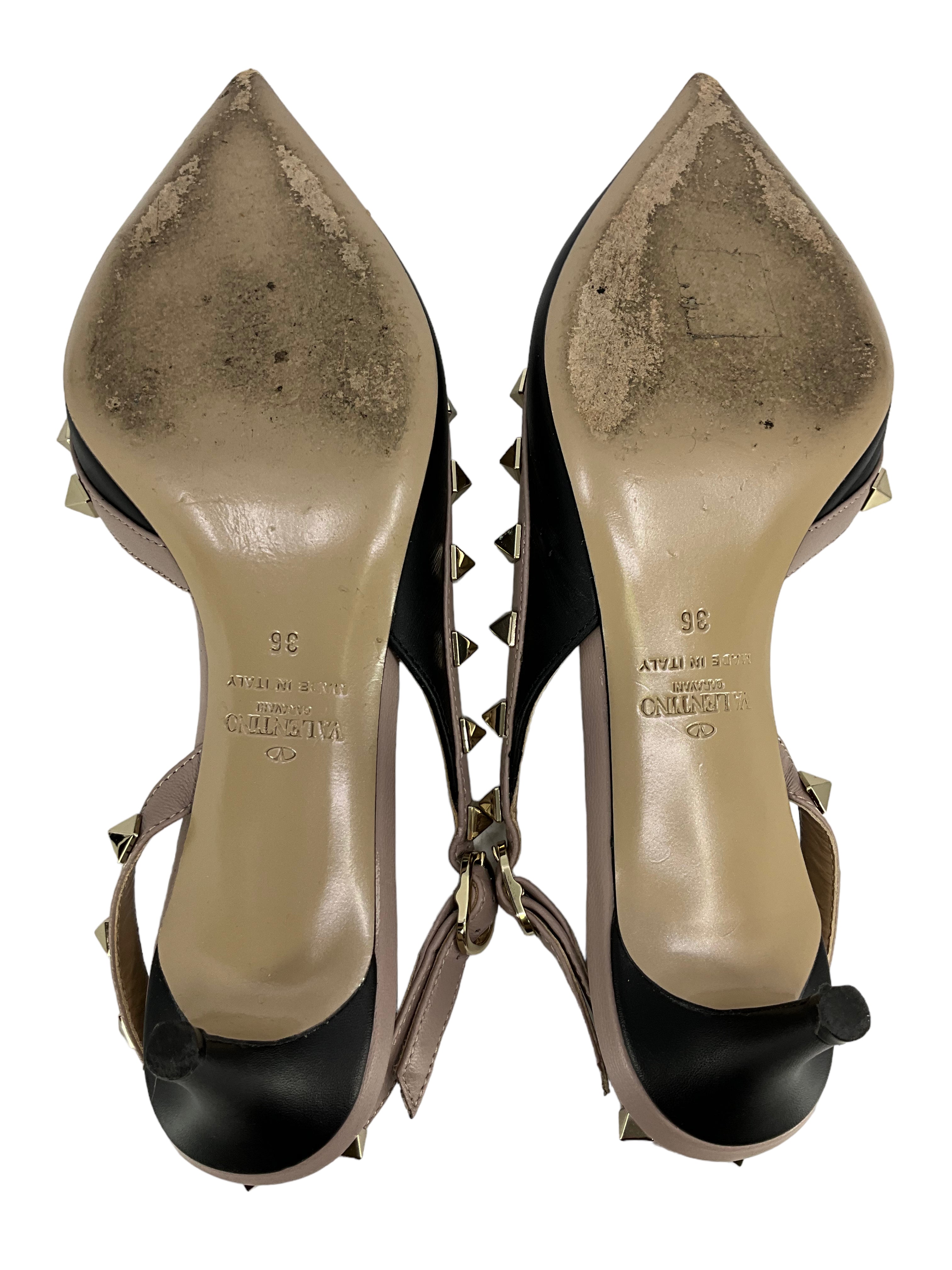 Rockstud Slingback Kitten Heel Pumps - Women's Size 6 (US) | Pointed Toe Stiletto Heels for Party, Wedding & Evening Wear