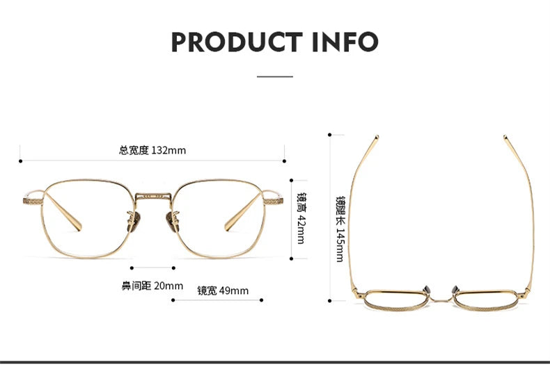 Stylish Black Titanium Square Eyeglasses for Women - Lightweight & Durable Full Rim Frames - Perfect for Work, Reading & Everyday Fashion