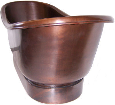 70-Inch Freestanding Smooth Copper Bathtub - Vintage Style Soaking Tub for Bathroom Luxury & Relaxation - Perfect for Spa, Master Bath, or Guest Suite