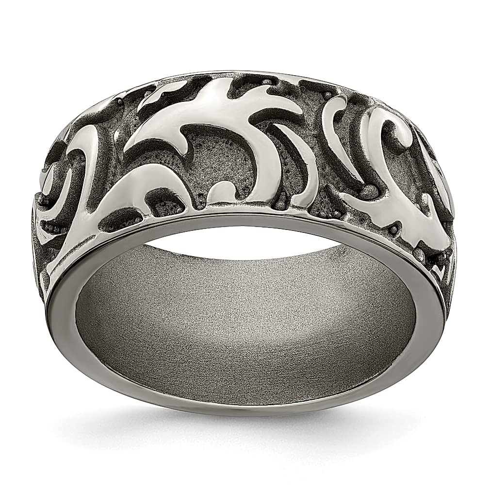 ICE CARATS Edward Mirell Titanium Wedding Band - 11mm Wide Men's Fashion Ring, Durable Titanium Casted Design, Perfect Gift for Dad, Husband & Him - Ideal for Anniversaries, Engagements & Special Occasions