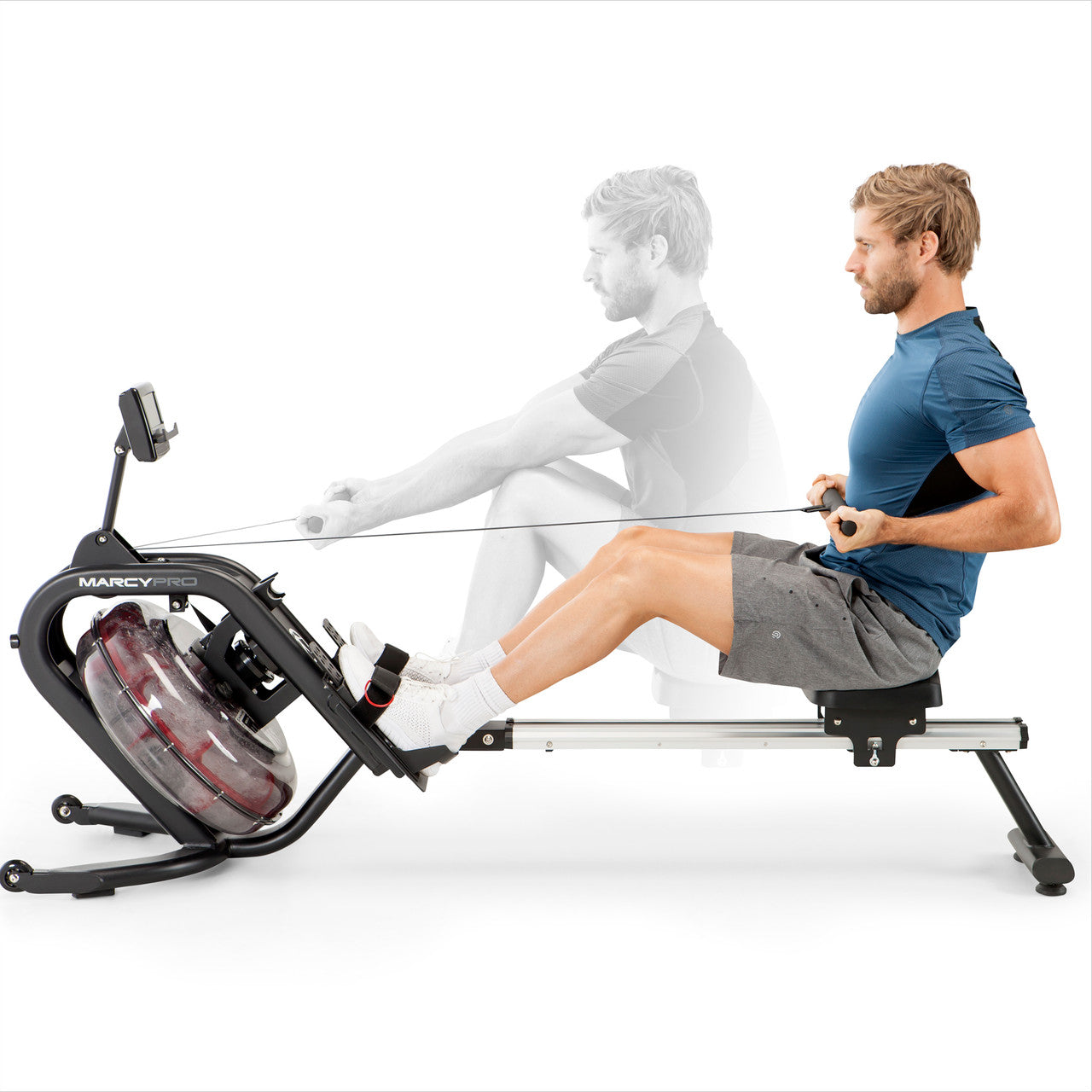 Marcy NS 6023RW Indoor Water Rowing Machine for Home Gym - Full Body Workout Equipment for Cardio & Strength Training - Perfect for Small Spaces & Low-Impact Exercise