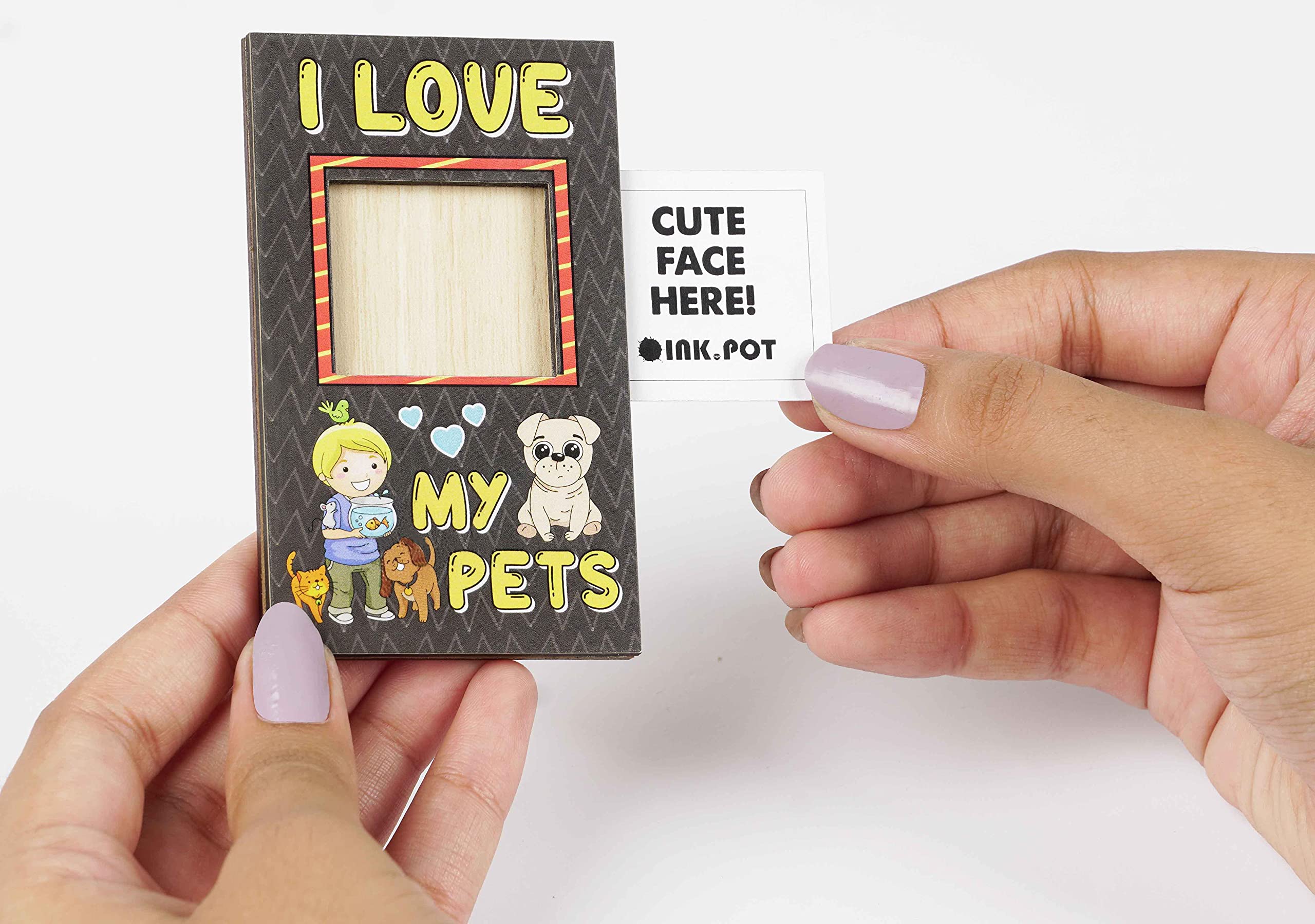 I Love My Pet Magnetic Photo Frame - Cute Mini Refrigerator Magnet for Pet Lovers - 3.5