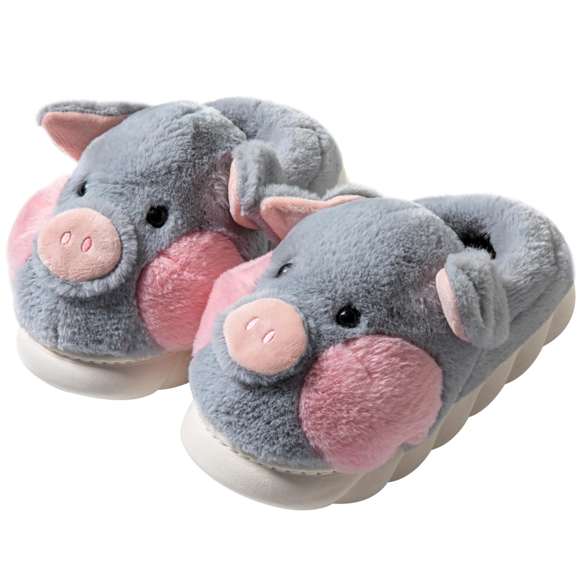 LANFIRE Women's Cotton Plush Pig Slippers - Cozy Animal House Shoes for Indoor Comfort & Relaxation - Perfect for Home, Lounge, and Gift Giving